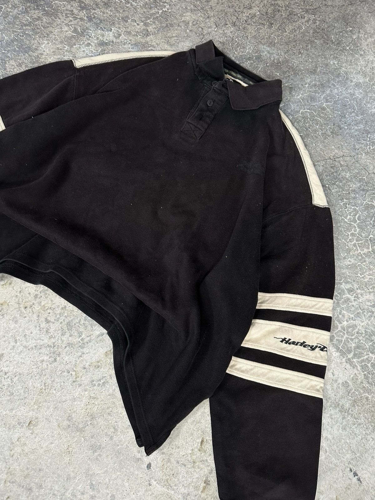 Harley Davidson × Vintage Vintage Harley Davidson Sweatshirt Polo Size US XL / EU 56 / 4 - 3 Thumbnail