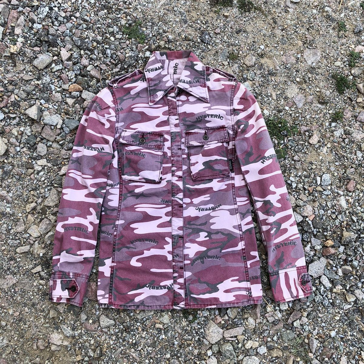 image of Hysteric Glamour Camouflage Monogram Jacket in Pink, Women's
