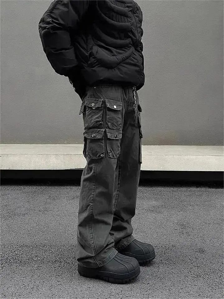 Japanese Brand Straight leg micro flared multi pocket washed jeans Size US 32 / EU 48 - 2 Thumbnail
