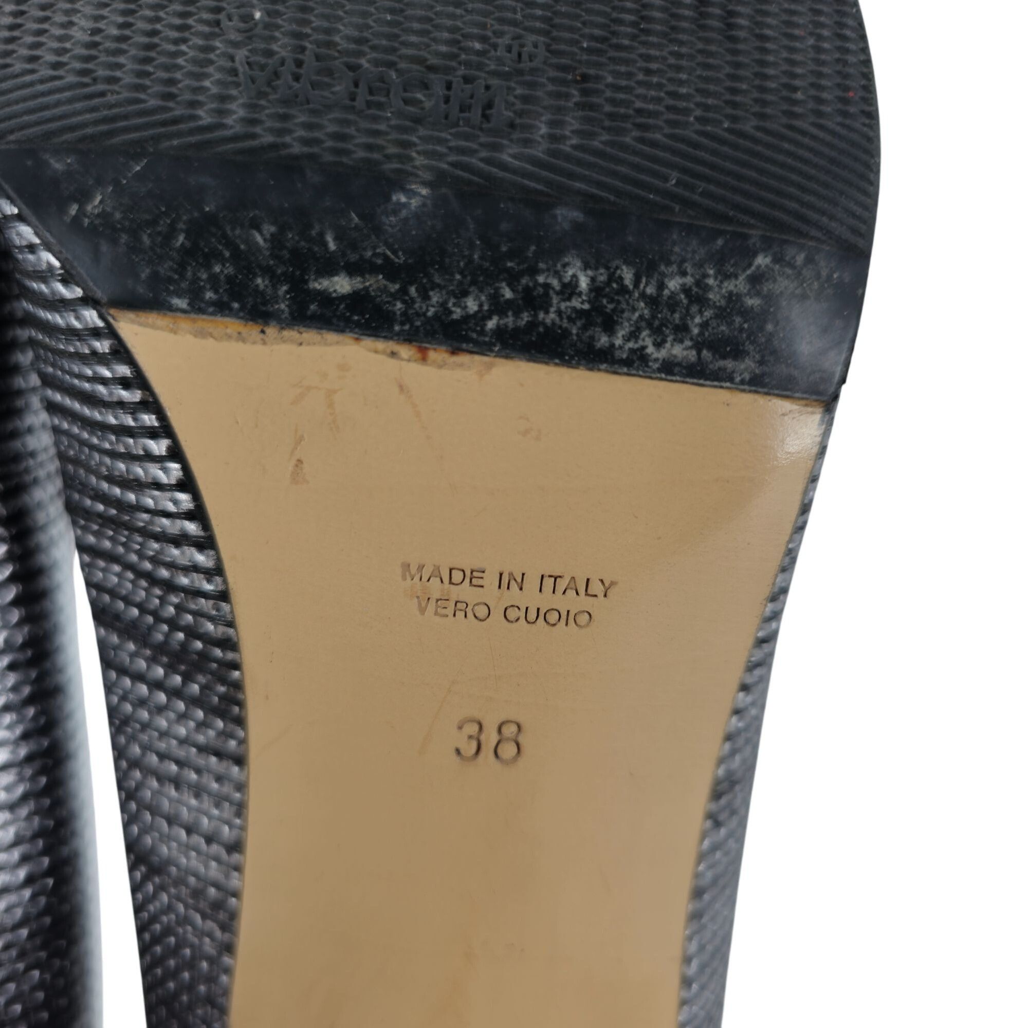 Other Volpato Italy Womens 7.5 / 38EU Black Gray Leather Pumps Size US 7.5 / IT 37.5 - 10 Thumbnail