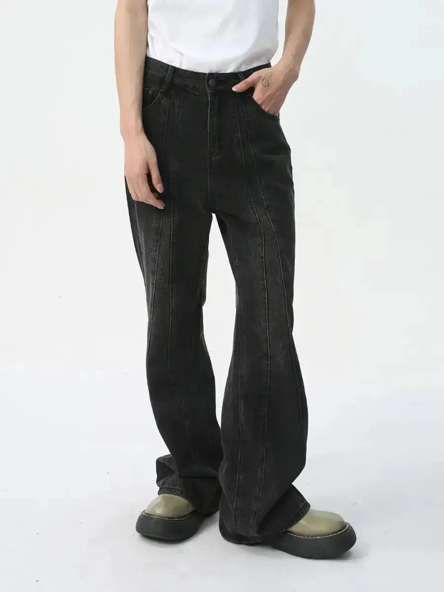 Japanese Brand Retro loose micro flared patchwork jeans Size US 32 / EU 48 - 2 Thumbnail