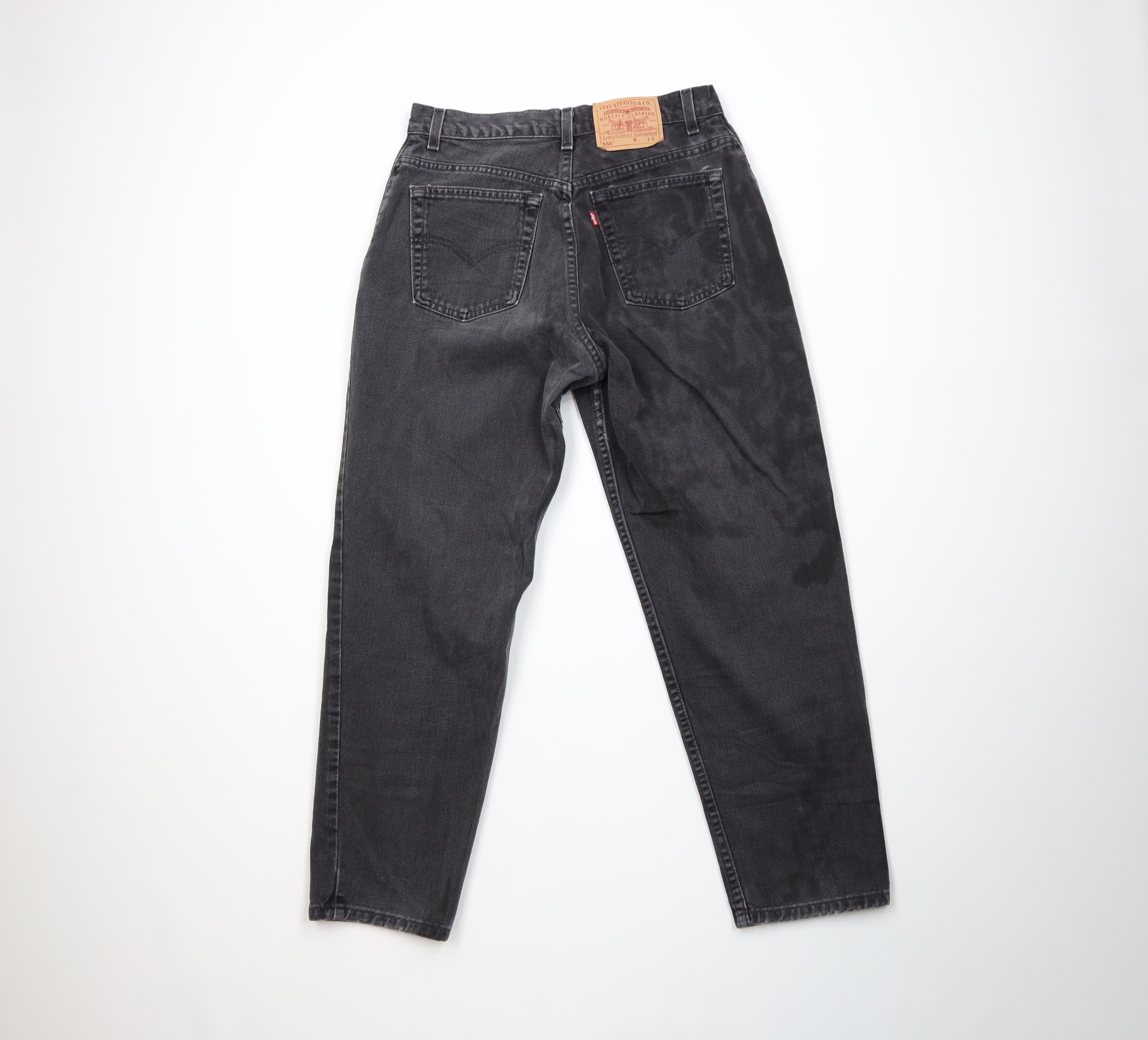 Levi's Vintage Y2K 2001 Levis 550 Tapered Leg Jeans Black USA Size 36" / US 14 / IT 50 - 10 Thumbnail