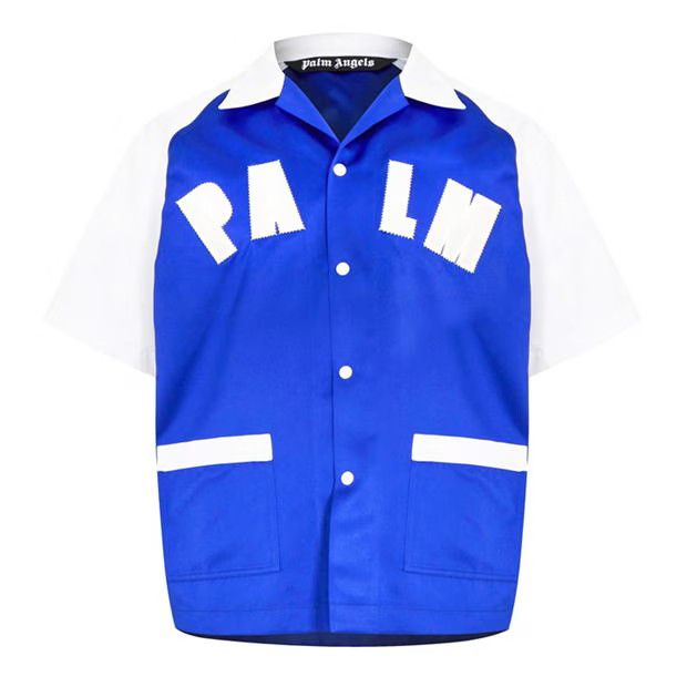 image of Palm Angels O1G2R1Mq0524 Shirts In Blue & White in Blue/White, Men's (Size Medium)