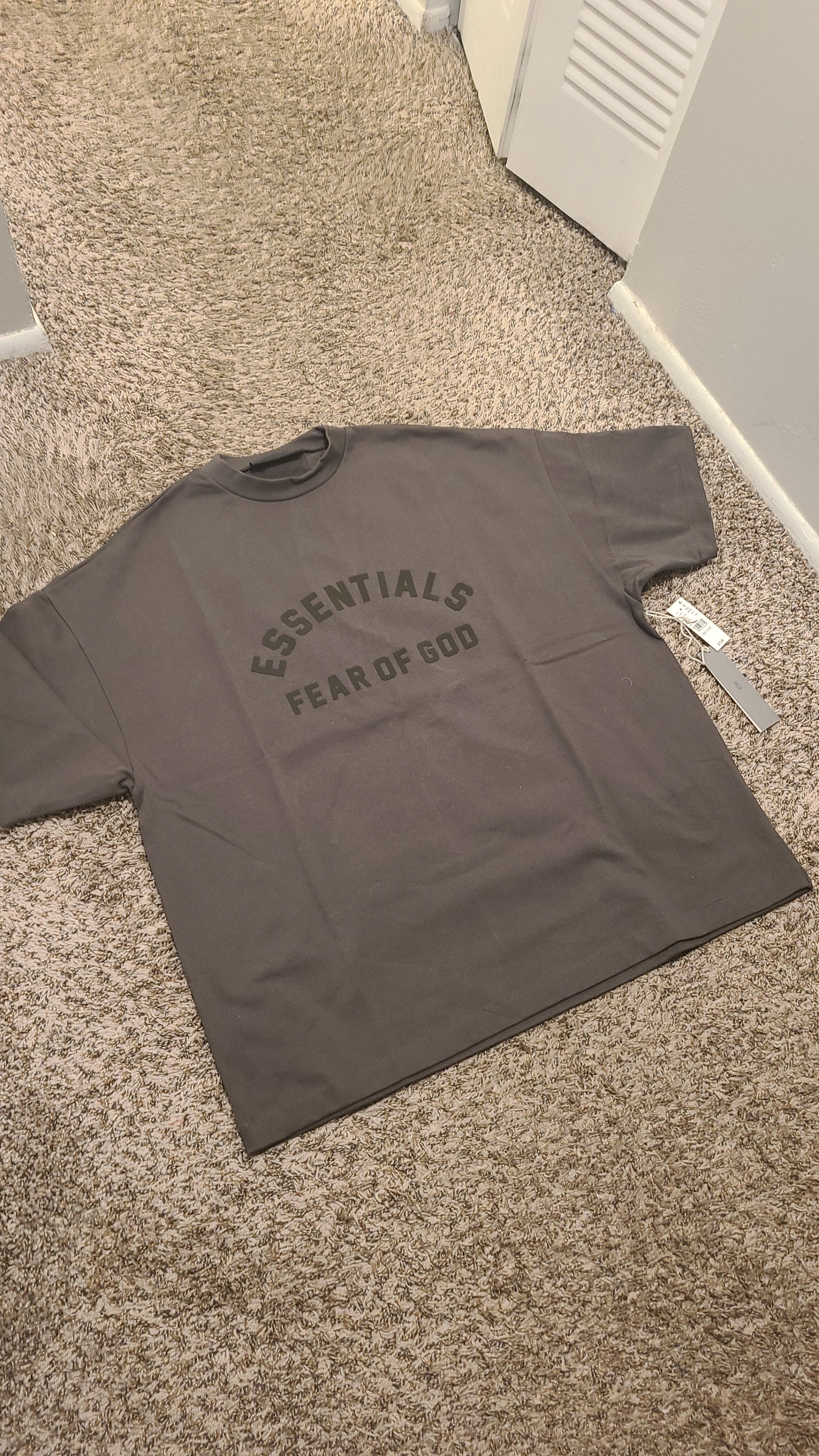 image of Fear Of God Heavy Ink Tshirt in Black Charcoal Grey, Men's (Size Medium)