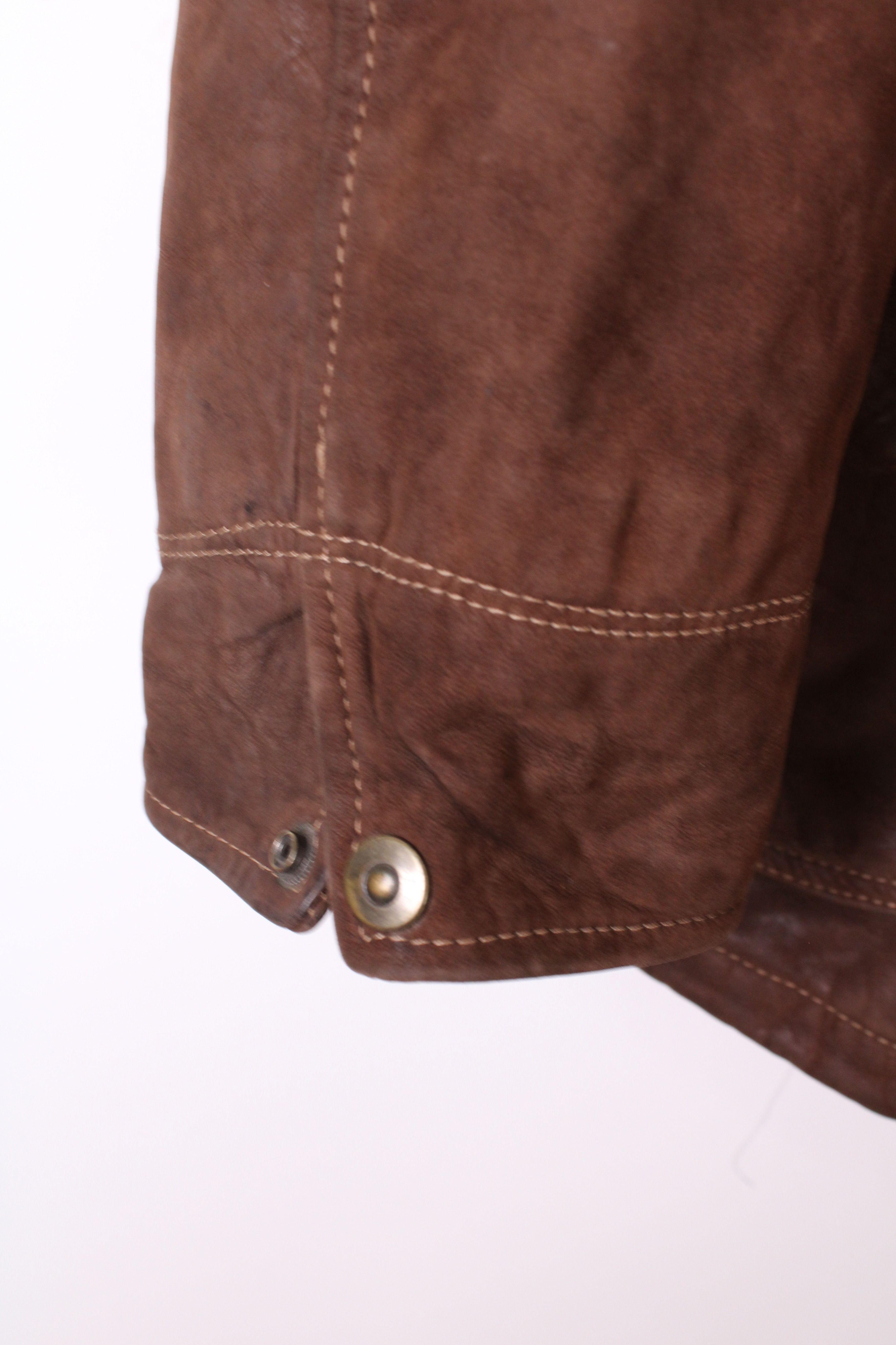 Vintage VINTAGE FIREMAN LEATHER JACKET BROWN Size US L / EU 52-54 / 3 - 6 Thumbnail