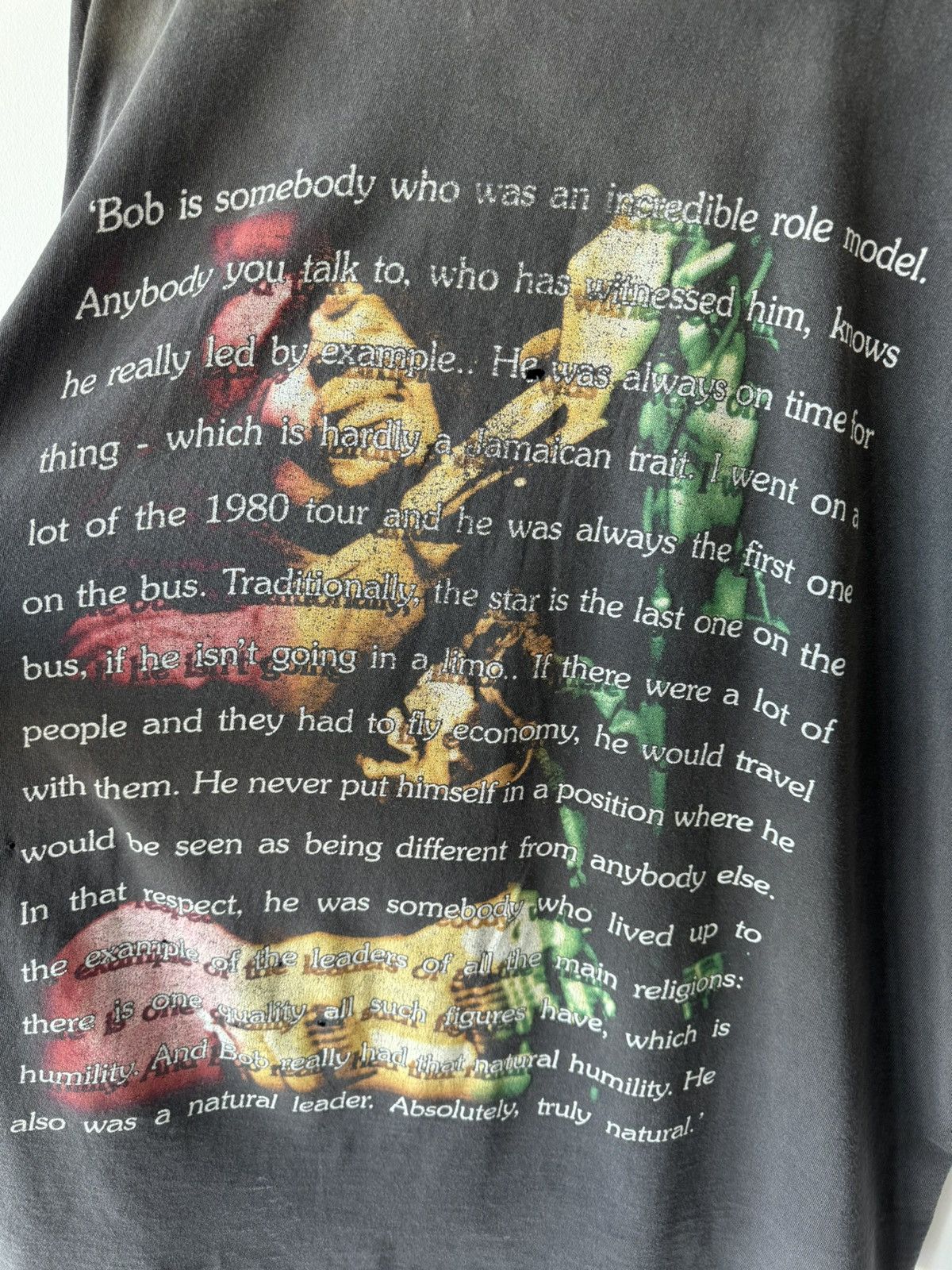 Vintage VINTAGE 90s BOB MARLEY T SHIRT FADED THRASHED OVERSIZED THIN Size US XL / EU 56 / 4 - 7 Thumbnail