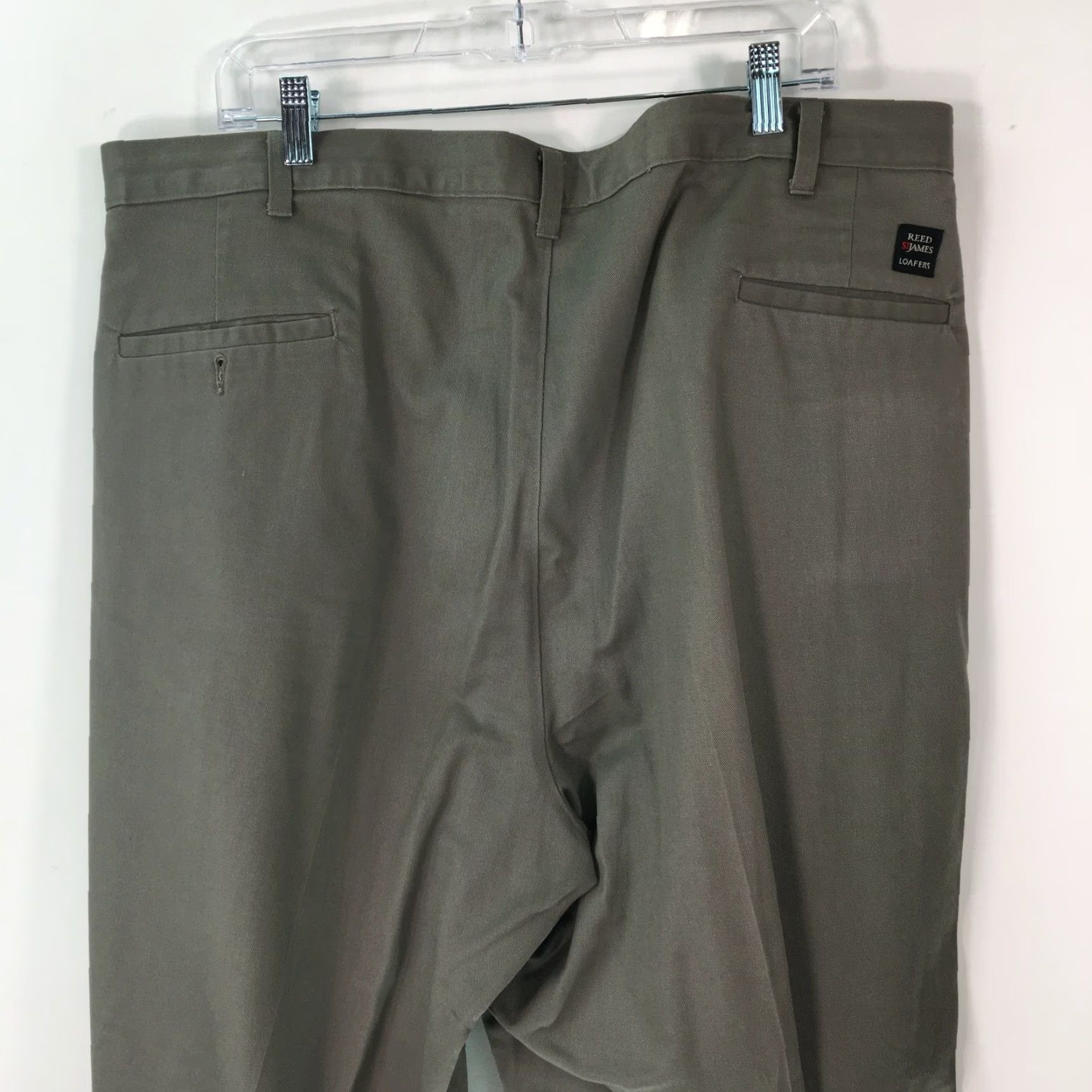 Vintage Reed St James Mens Dress Pants 42 Gray Pleated Straight High Rise Inseam 30 100% Cotton Size US 42 / EU 58 - 3 Thumbnail