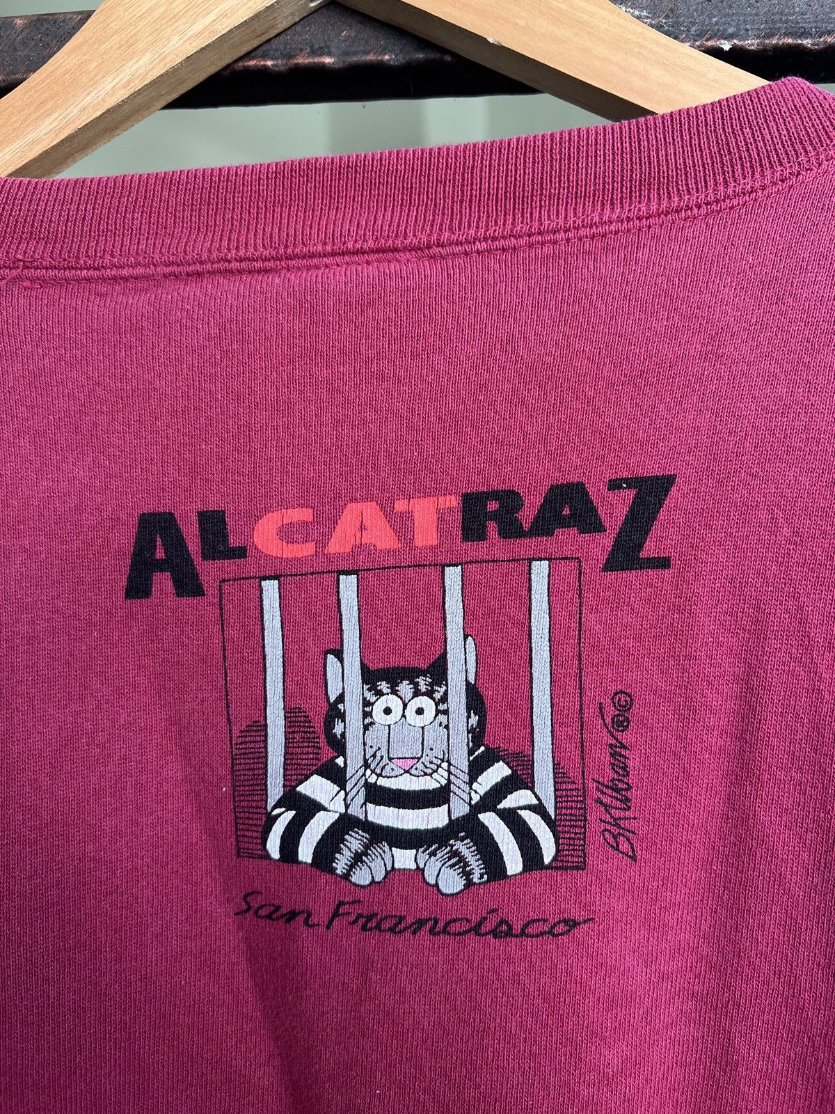 Vintage vintage 90's crazy shirts b.kliban "Alcatraz" crewneck Size US XL / EU 56 / 4 - 3 Thumbnail