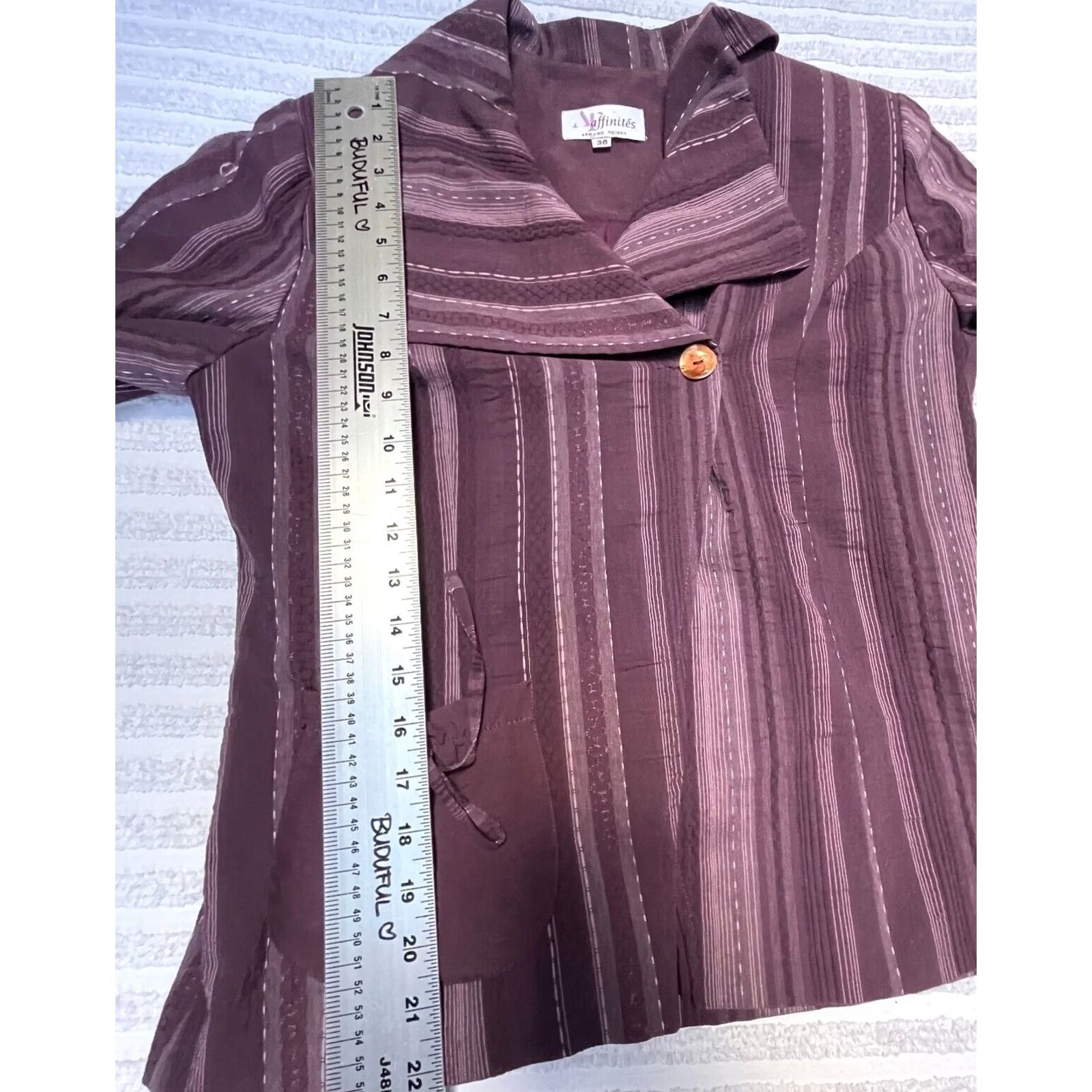 Vintage Affinities Armand Thiery Blazer Striped Purple Size 38 Size XS / US 0-2 / IT 36-38 - 7 Thumbnail