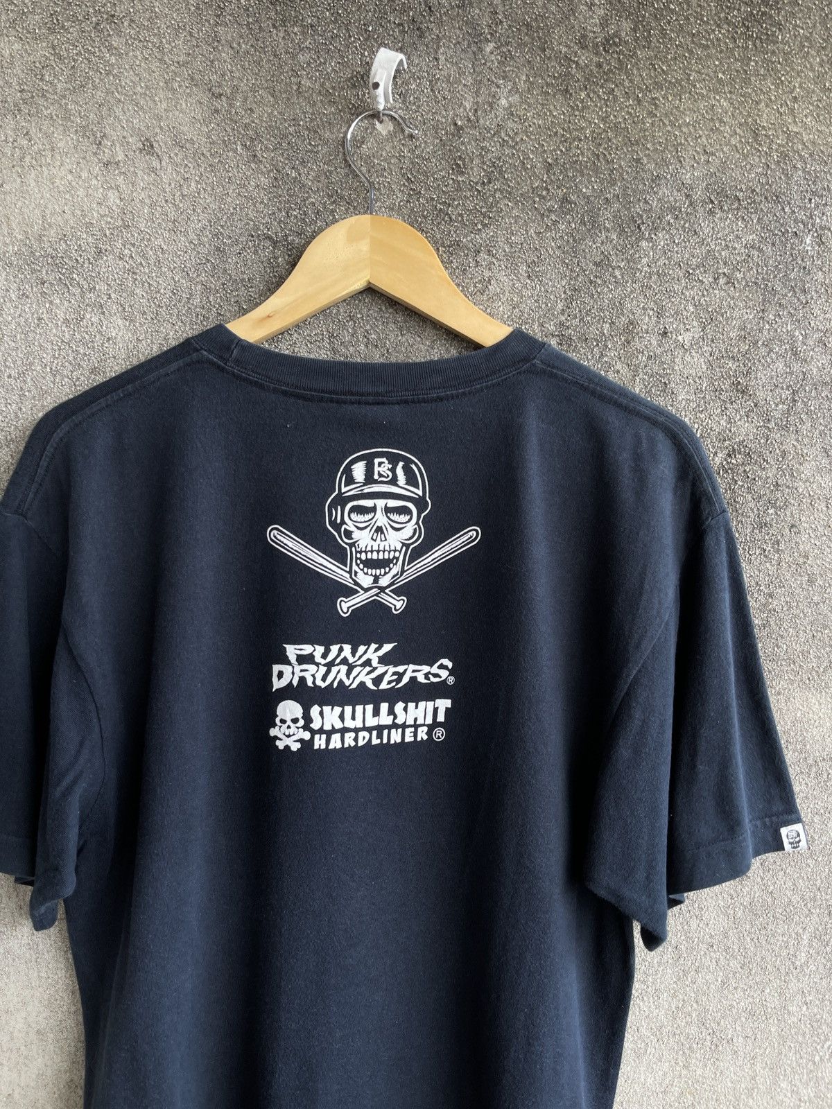Last Drop🔥Vtg Japanese PUNK DRUNKERS Skullshit Hardliner Tee