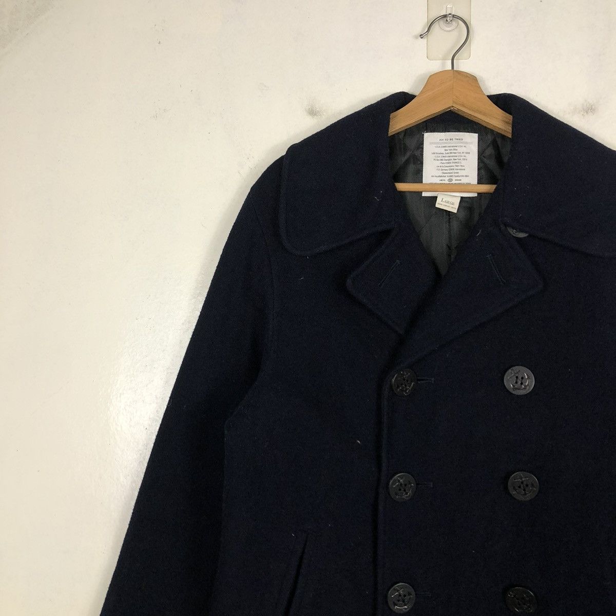 Edwin 📌VINTAGE WOOL BIKER JACKEG EDWIN COMPANY DOUBLE COLLAR Size US L / EU 52-54 / 3 - 9 Thumbnail