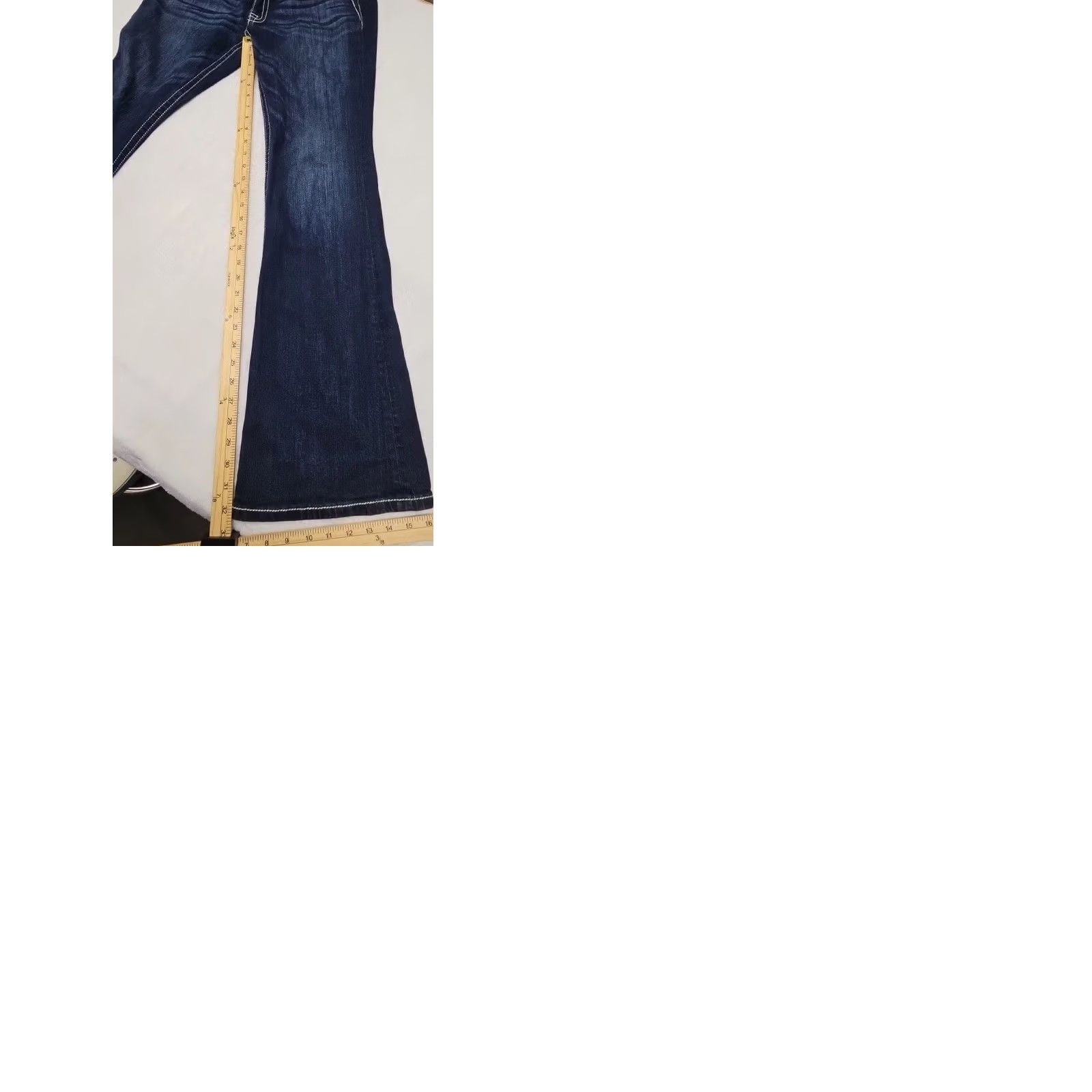 Miss Me VINTAGE Miss Me Signature Bootcut Jeans Womens 32 Dark Wash Embellished Western Rhinestone Pockets Denim Jeans Womens Size 24" / US 00 / IT 34 - 9 Thumbnail