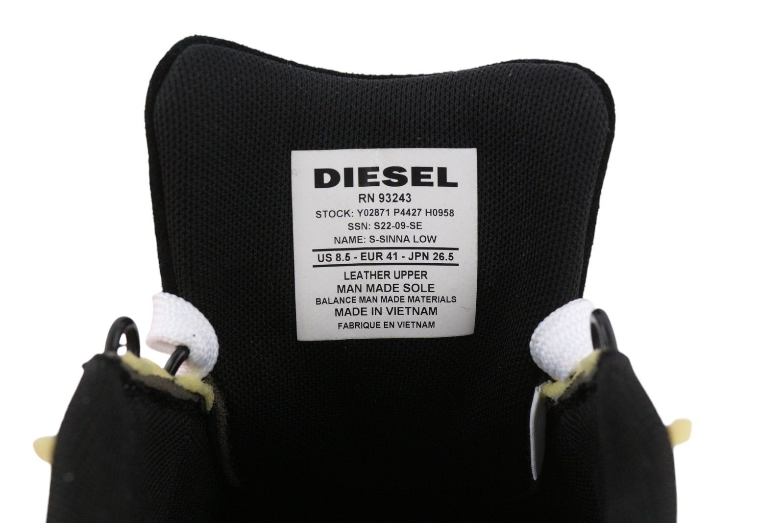 Diesel S-SINNA LOW EU41 White Leather Low Top 41078 Size US 8 / EU 41 - 11 Thumbnail