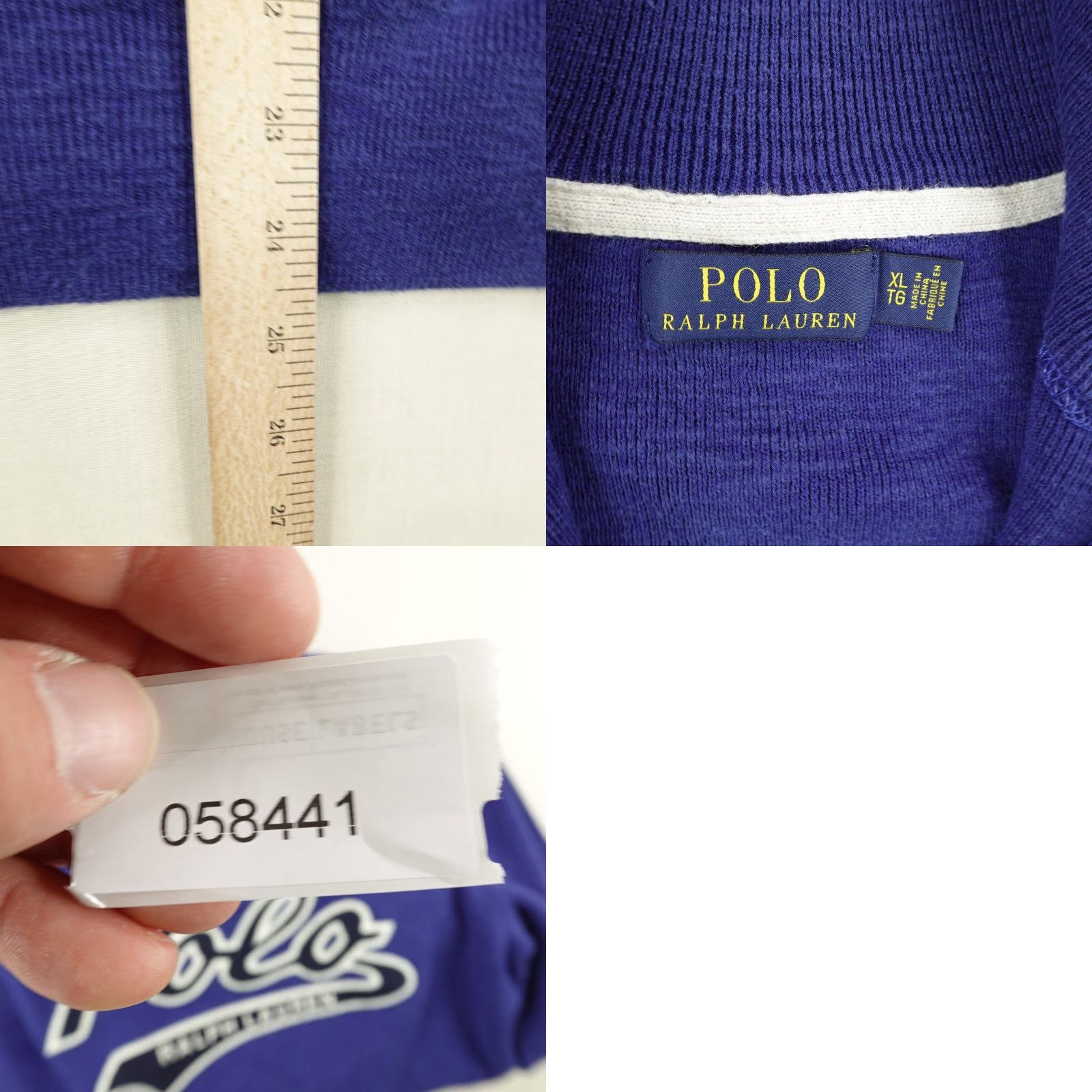 Polo Ralph Lauren VINTAGE Polo Ralph Lauren Sweater Shirt Mens XL Blue 1/4 Zip Pullover Script Logo Classic Knit Size US XL / EU 56 / 4 - 8 Thumbnail