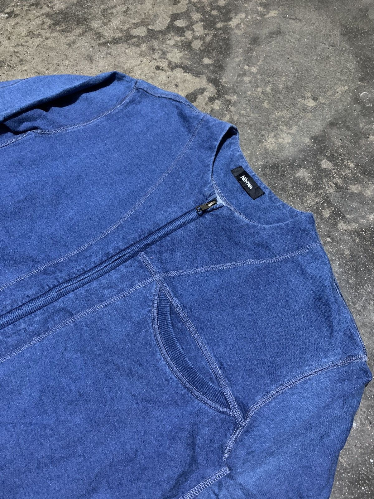 Designer × Issey Miyake × Ne-Net Issey Miyake Ne-Net Indigo dye zipper Sweater Size US M / EU 48-50 / 2 - 3 Thumbnail