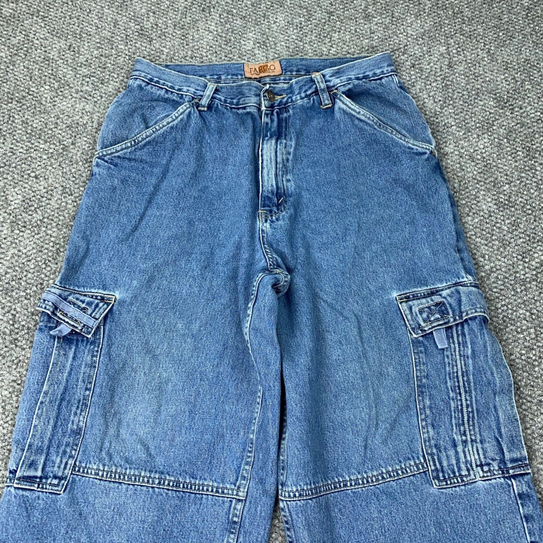 Vintage VINTAGE Fargo Jeans Mens 33x29 Baggy Denim Blue Grunge Hip Hop Y2K Size US 33 - 2 Thumbnail