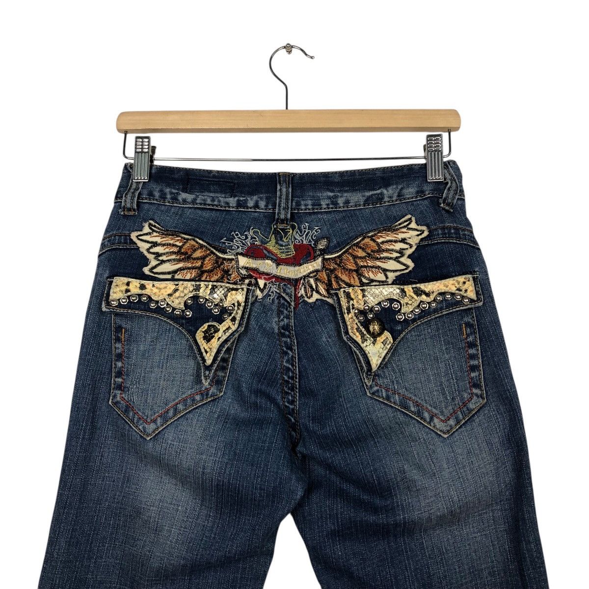 Japanese Brand ARY Denim “Angel Wing” Embroidered Back Graphic Jeans Size 28" / US 6 / IT 42 - 10 Thumbnail