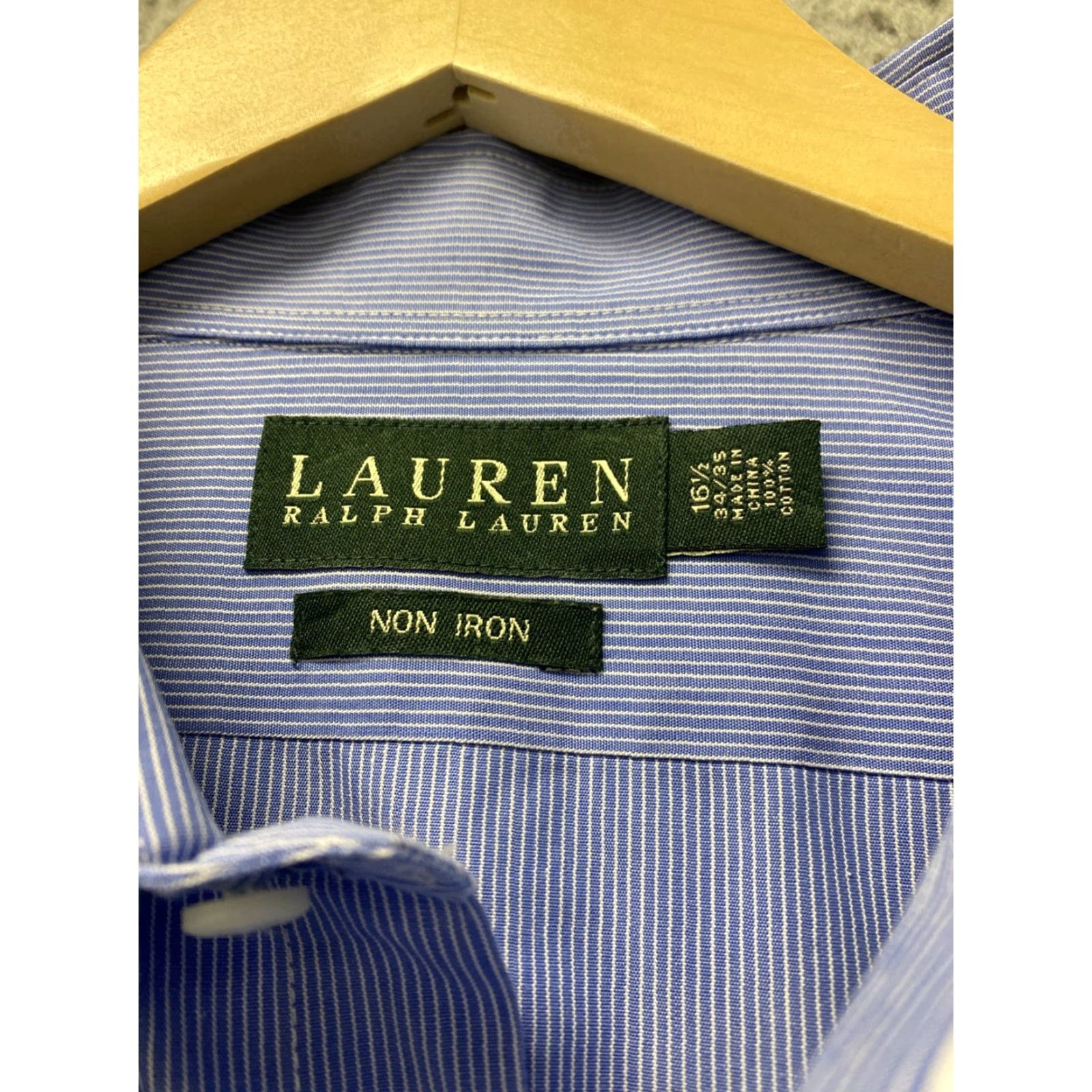 Ralph Lauren Ralph Lauren Button-Up Shirt Mens Long Sleeve Blue Pinstripe 106-49 Size L Adult Regular 100% Cotton Size US L / EU 52-54 / 3 - 4 Thumbnail