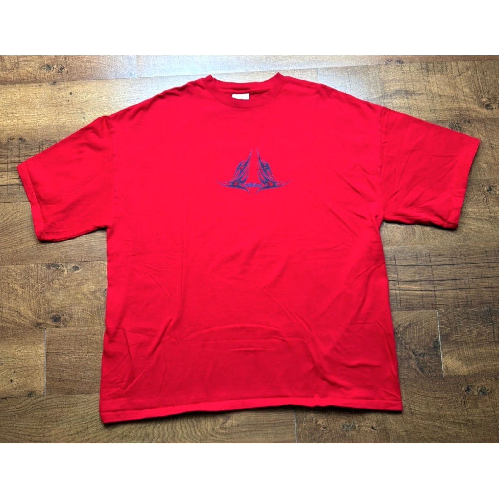 Adidas Vintage Y2K Adidas Red Graphic tribal Heat Transfer logo tee Mens Size 2XL - Cotton Shirt Size US XXL / EU 58 / 5 - 2 Thumbnail
