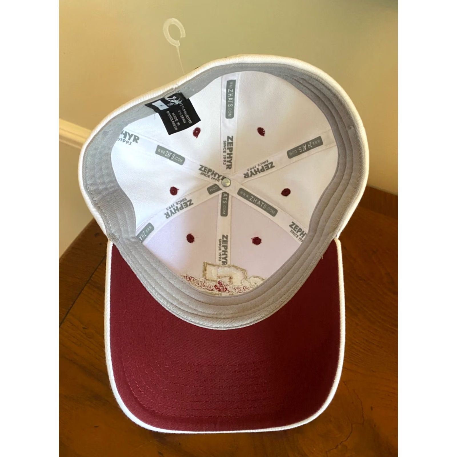 Zephyr White Zephyr College Hat Baseball Cap Mens Adjustable Snapback Cougars Script M Size ONE SIZE - 4 Thumbnail