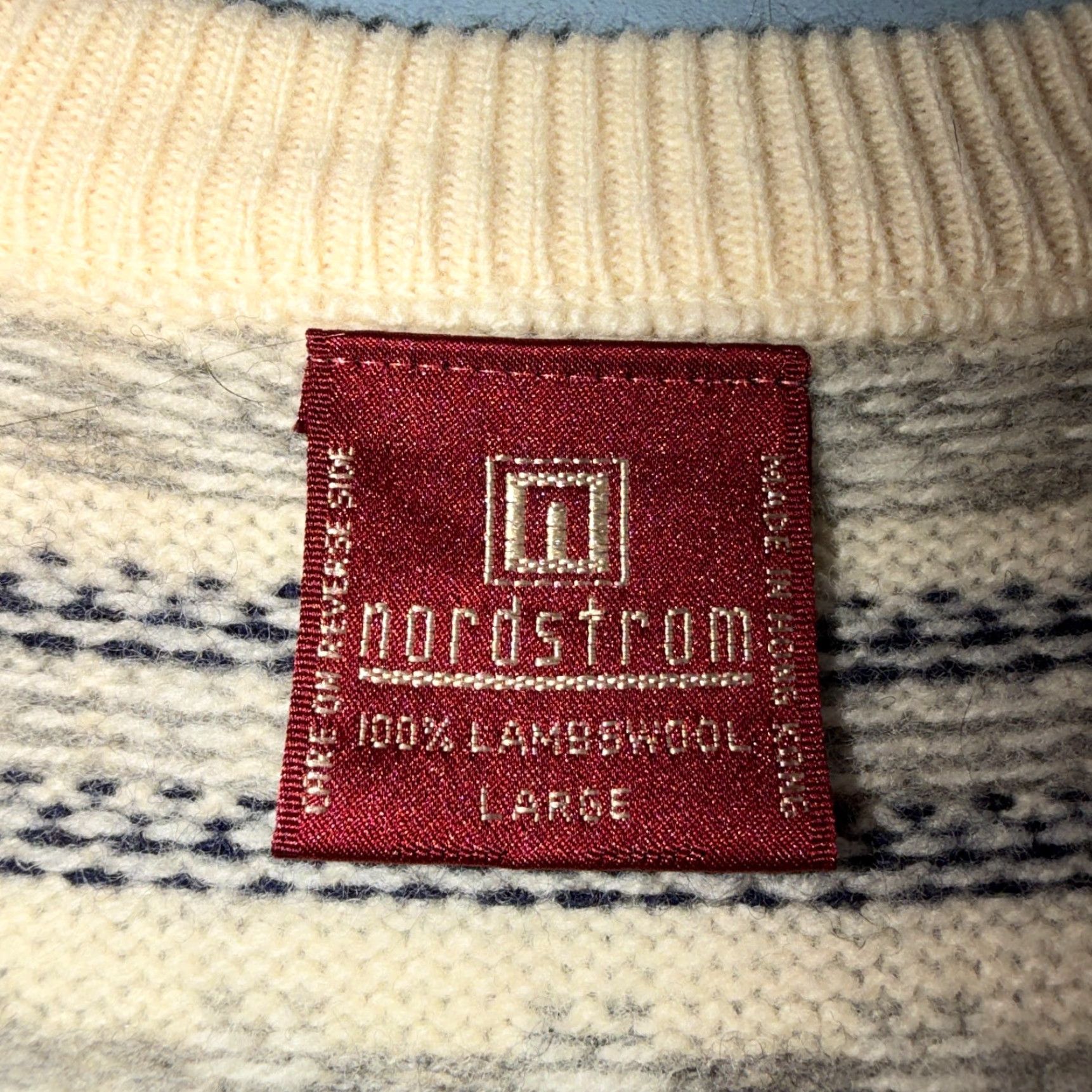 Nordstrom VINTAGE Nordstrom Sweater Vest Shirt Womens Large L Wool Beige V-Neck Striped All Seasons Lightweight Knit Classic Fashion Mens Girls? Size L / US 10 / IT 46 - 3 Thumbnail