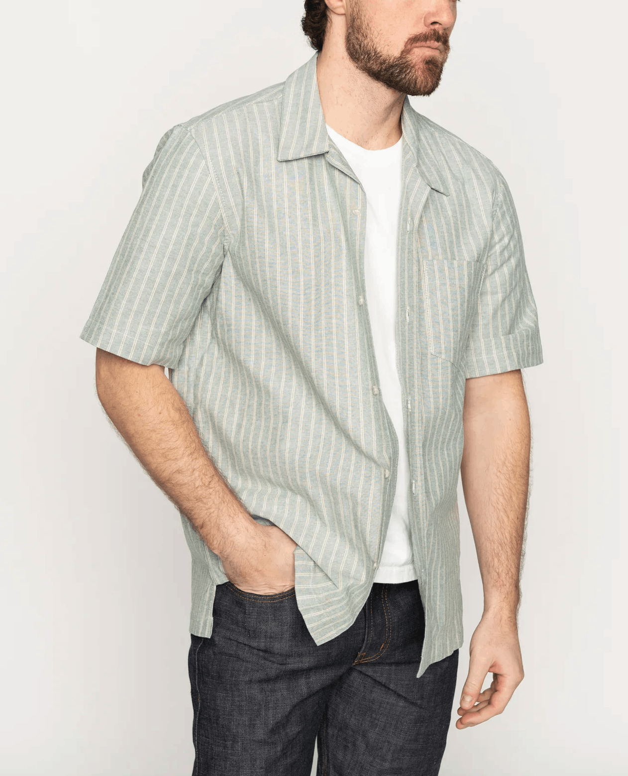 Naked & Famous Aloha Shirt - Striped Oxford Size US L / EU 52-54 / 3 - 3 Thumbnail