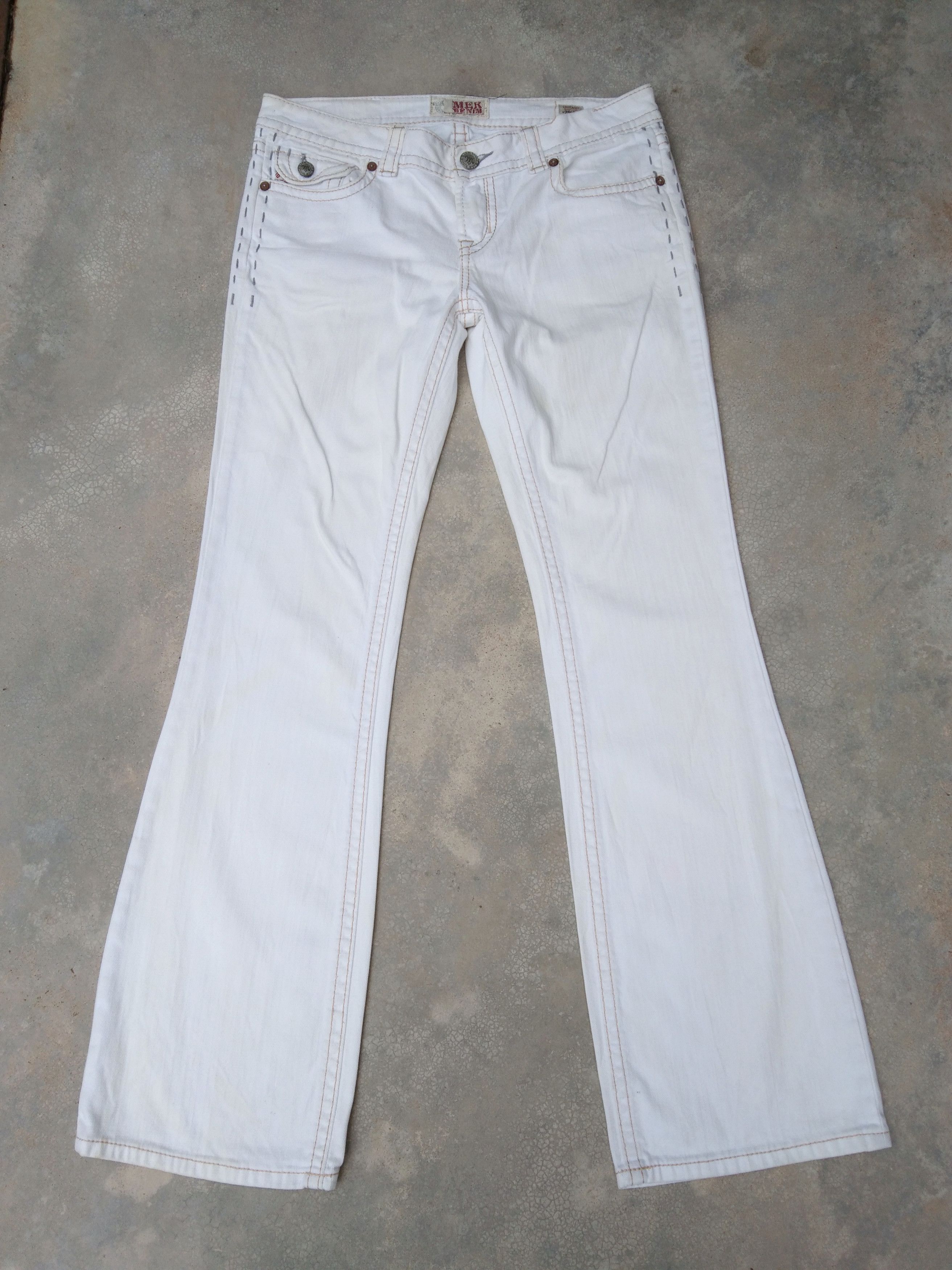 Mek Denim Vintage Y2k MEK Denim Flared Boot Cut Jeans 31x32 Size US 31 - 2 Thumbnail