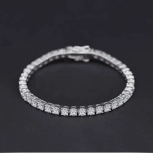 VIBE 4mm Tennis Chain Sterling Silver White Bracelet Size ONE SIZE - 4 Thumbnail