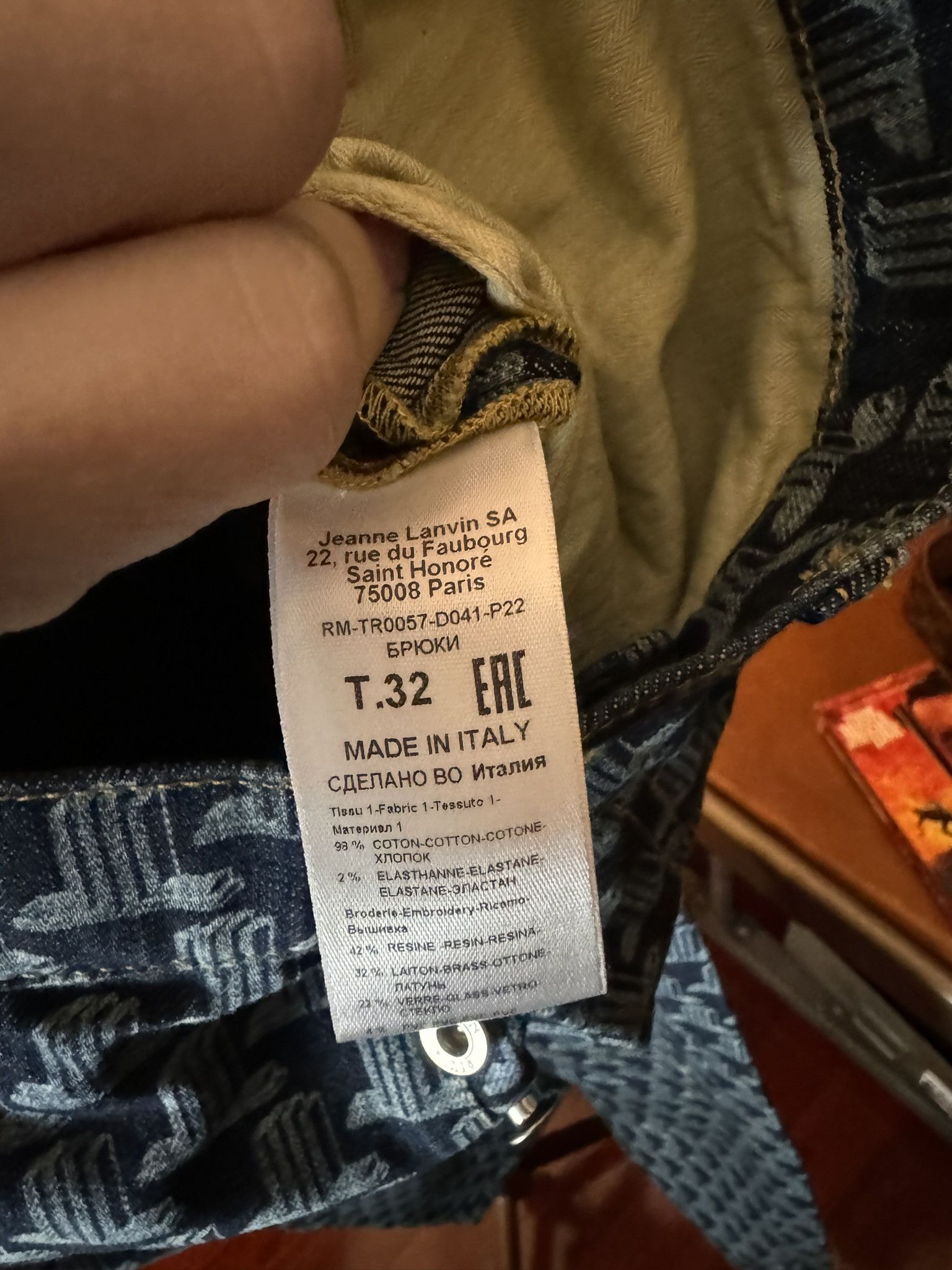 Lanvin $1025 LANVIN All-Over Monogram DENIM JEANS (sz 34) Size US 34 / EU 50 - 8 Thumbnail