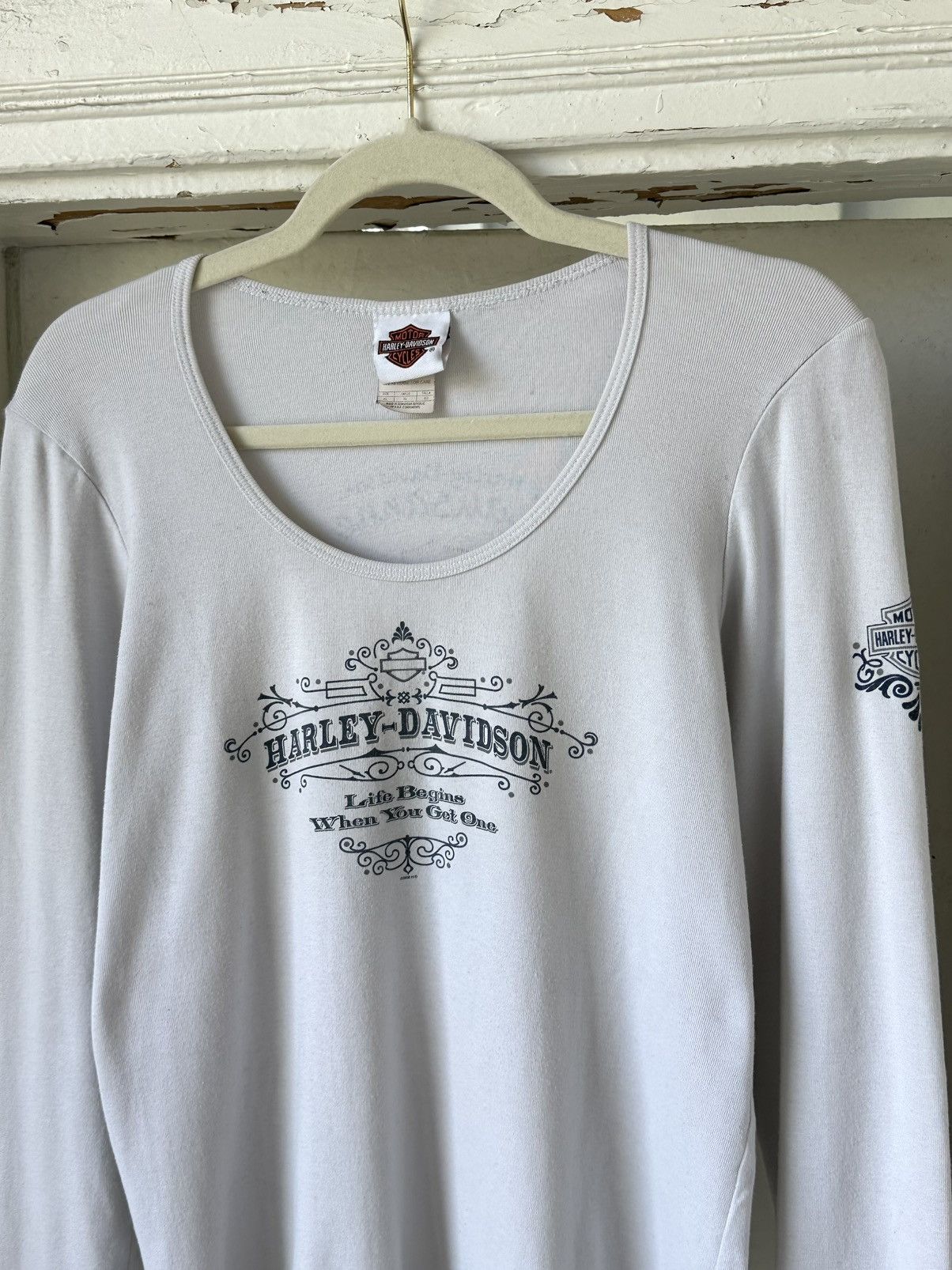 Vintage Vintage Harley-Davidson White Long Sleeve Size XL / US 12-14 / IT 48-50 - 2 Thumbnail