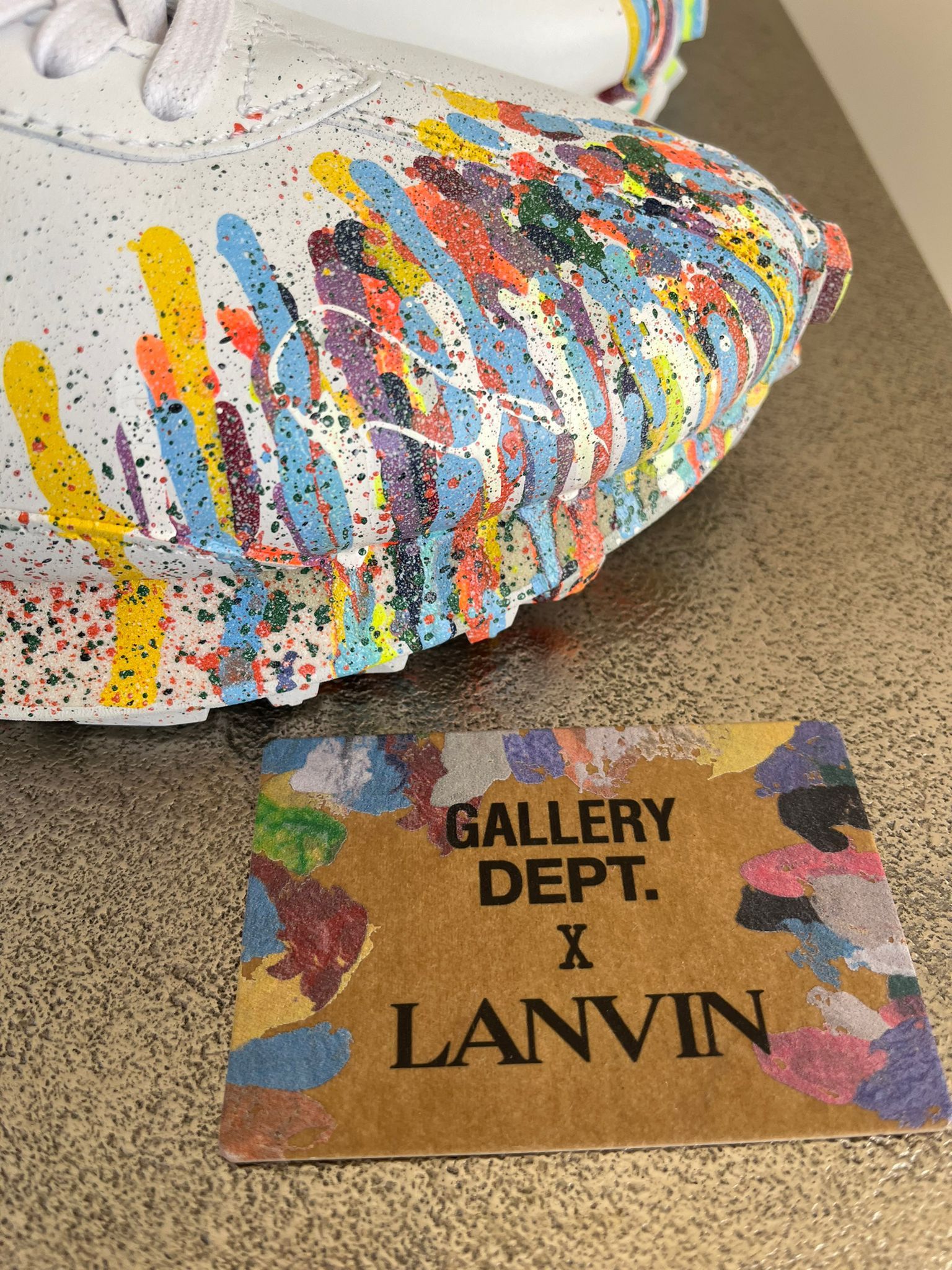 Gallery Dept. × Lanvin Paint Splatter Bump Sneakers in White Size US 12 / EU 45 - 16 Thumbnail