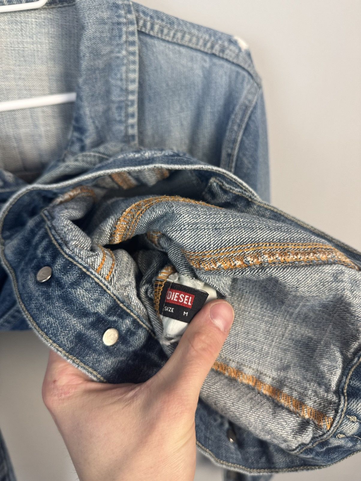 Diesel × Vintage Vintage Y2K Diesel Denim Western Cropped Distressed Jacket Size M / US 6-8 / IT 42-44 - 6 Thumbnail