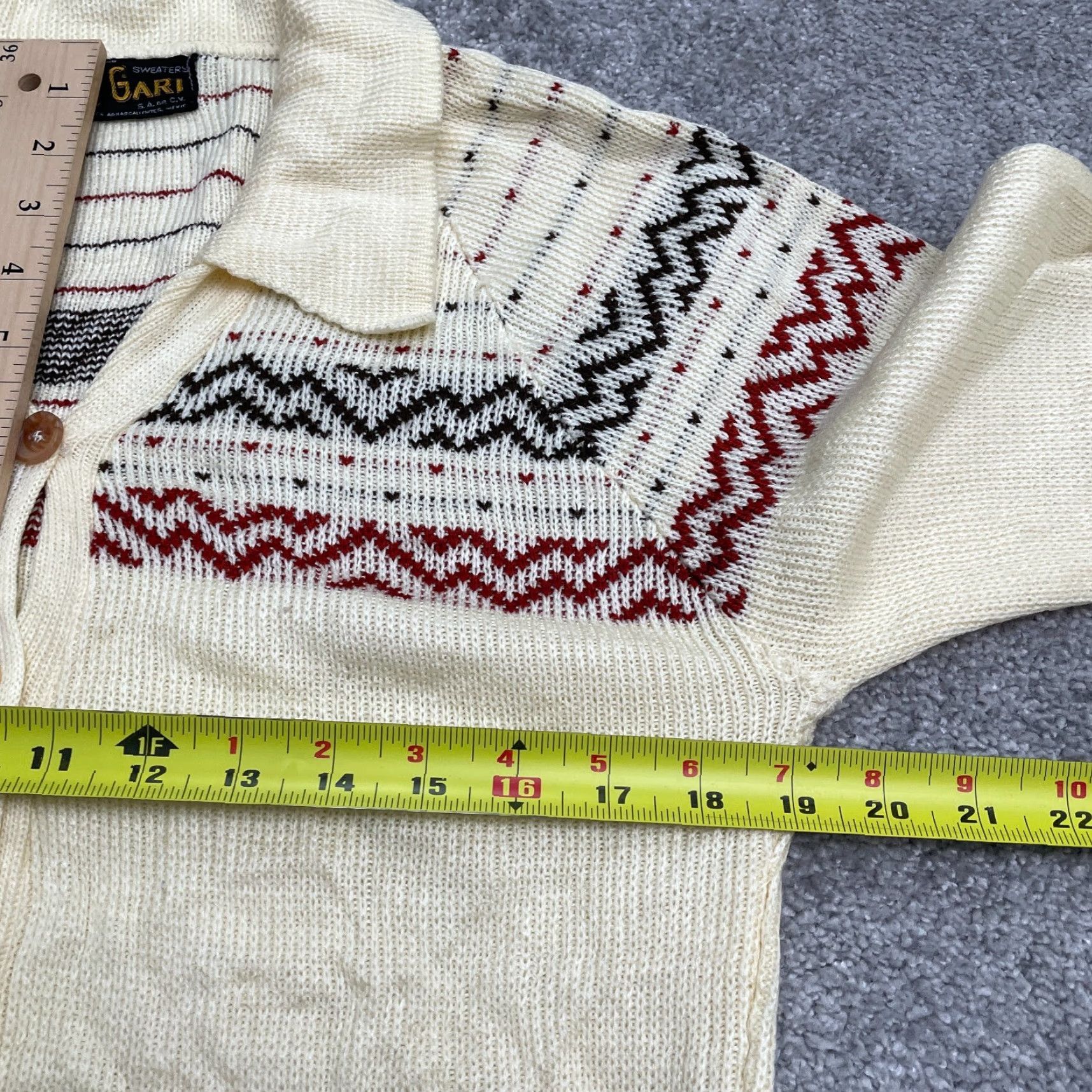 Vintage VINTAGE Gari Cardigan Sweater Womens M Beige Argyle Collared Button Down Knit Luxury Classic Designer Womens Size M / US 6-8 / IT 42-44 - 6 Thumbnail