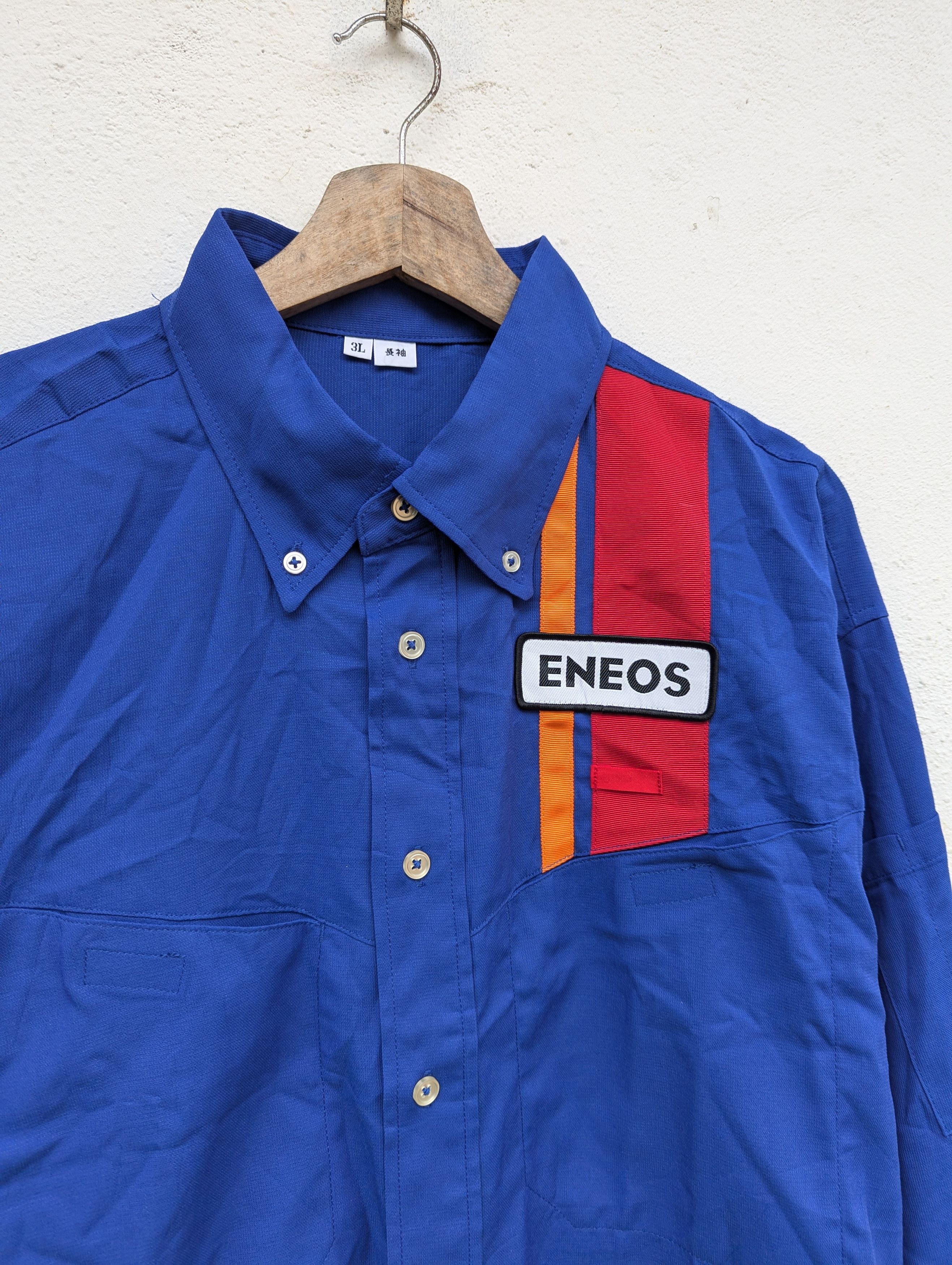 Japanese Brand ENEOS LONG SLEEVE SHIRT BUTTON UP Size US XXL / EU 58 / 5 - 1 Thumbnail