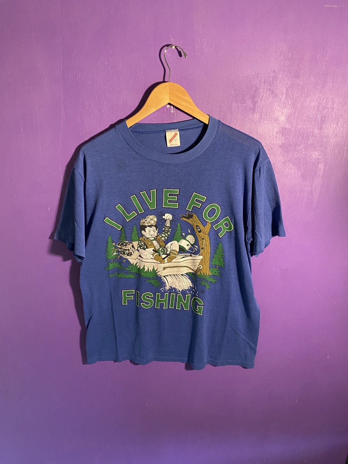 Other Vintage 80s I live for fishing nature tee Size US L / EU 52-54 / 3 - 1 Thumbnail