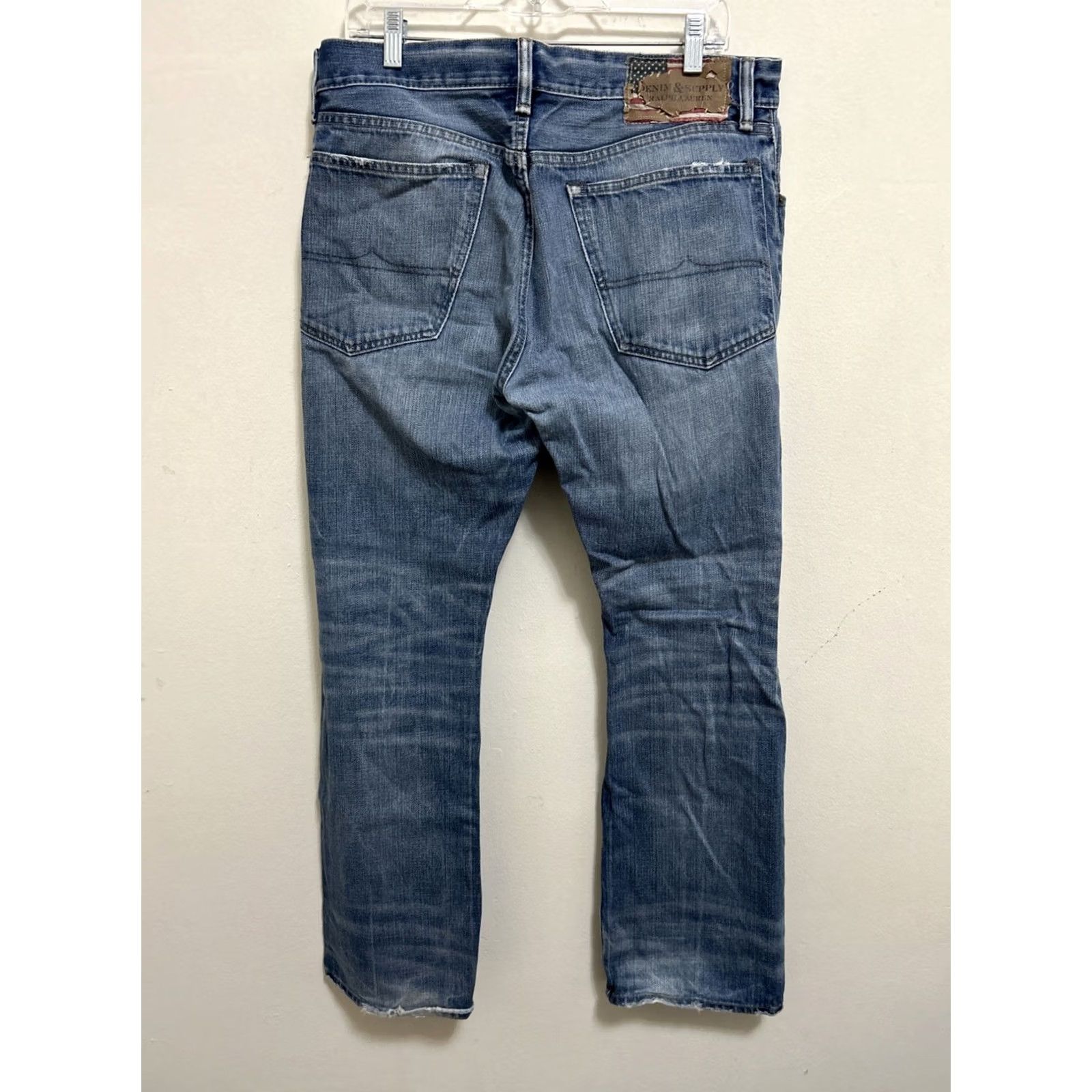 Vintage Denim & Supply Ralph Lauren Jeans Boots Bootcut Mens 34x30 Blue Distressed 5-Pocket Zipper Logo Vintage Size US 34 / EU 50 - 5 Thumbnail