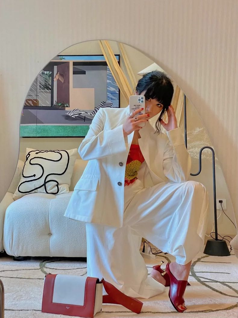 Jil Sander Jil Sander White Chinese Collar Suit Size XXS / US 00 / IT 34 - 1 Thumbnail