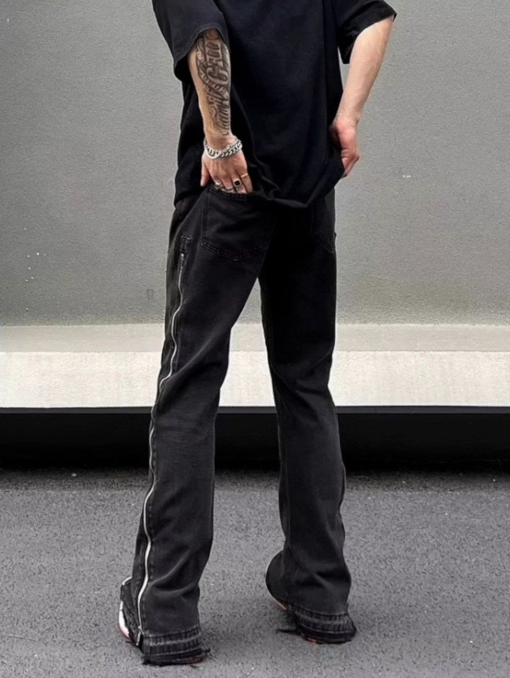 Designer × Japanese Brand × Vintage Vintage Punk Zippers Flare Washed Pants Hippie Rave Size US 31 - 3 Thumbnail