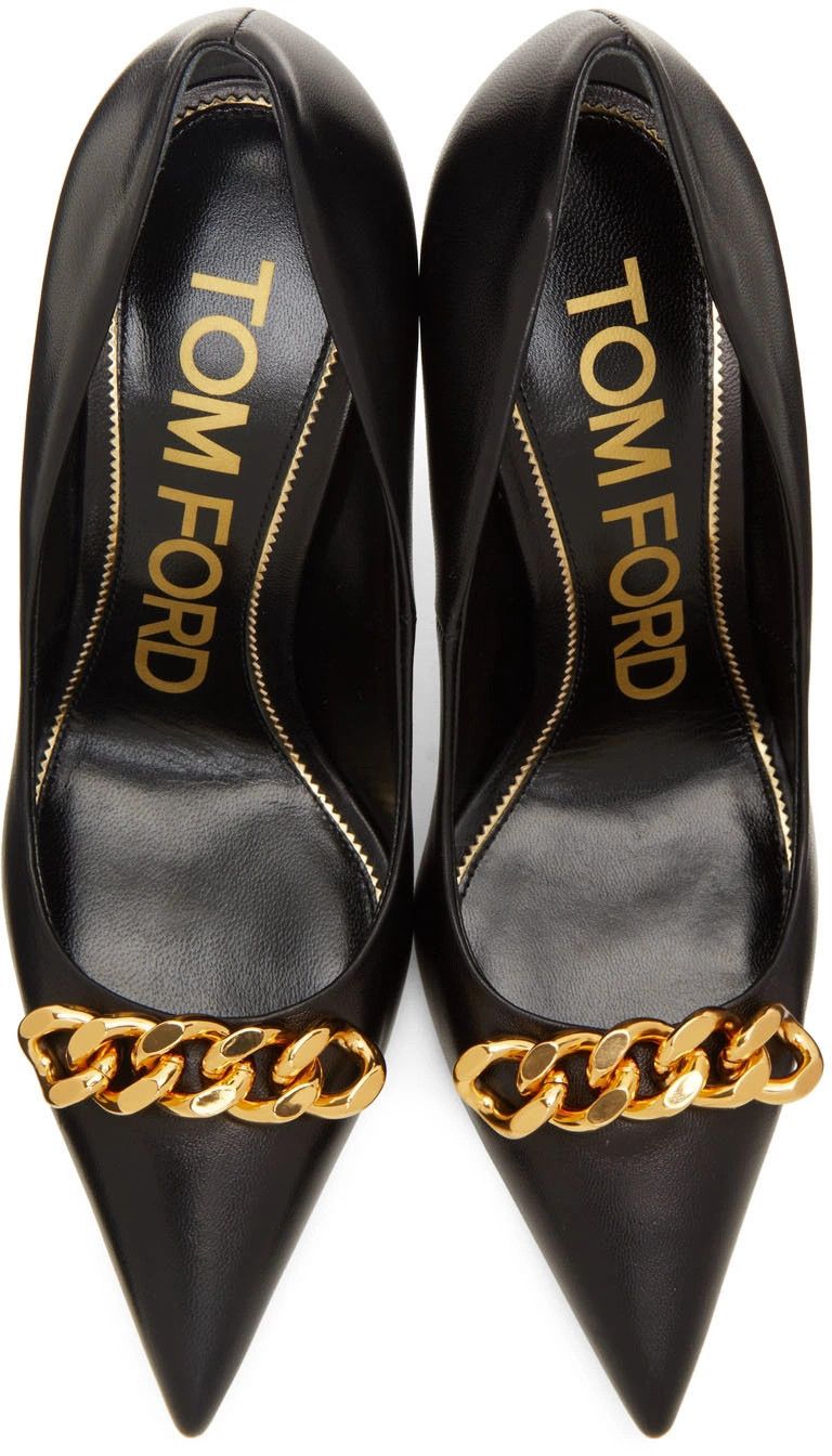 Tom Ford o1y0126 Spike Heel Pumps in Black/Gold Size US 6 / IT 36 - 4 Thumbnail