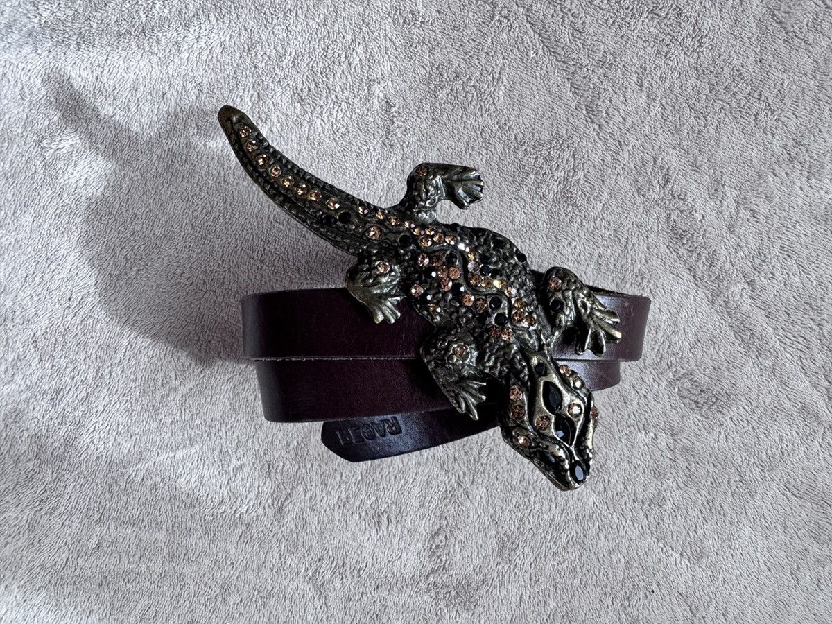 Other Rare RA-RE belt made Italian leather reptile buckle crystals Size ONE SIZE - 2 Thumbnail