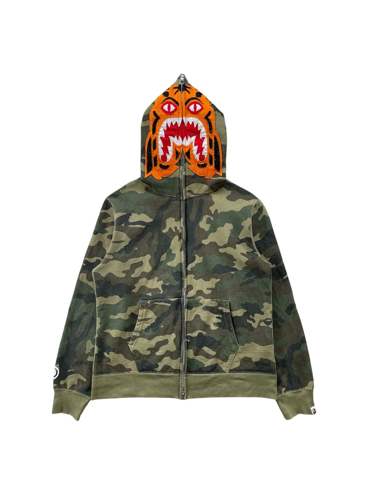 Bape Bape Tiger 1st Camo Green Full Zip-Up Hoodie A Bathing Ape M