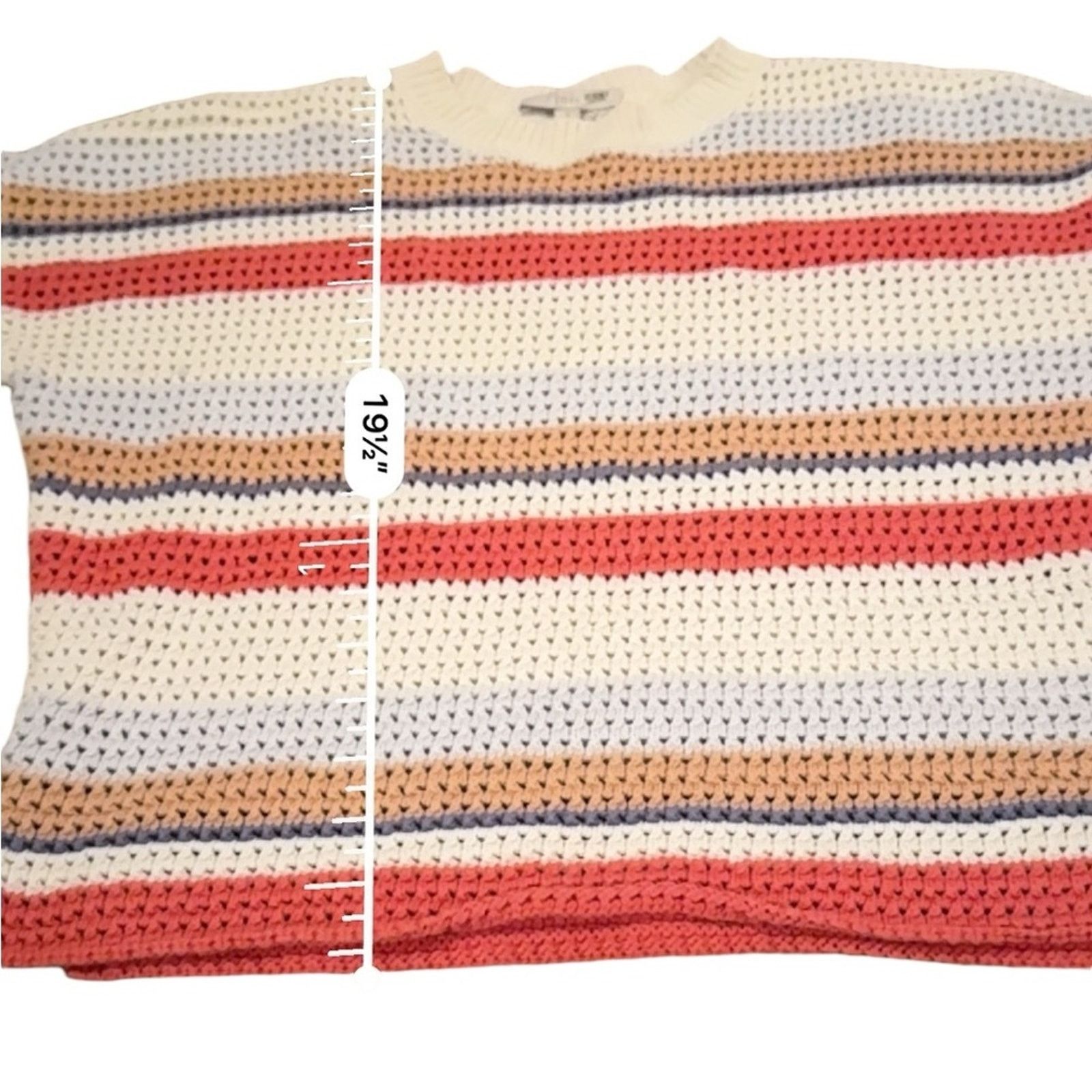 Joie oie Diza White Multicolor Striped Open Knit Cropped Sweater Size S / US 4 / IT 40 - 8 Thumbnail