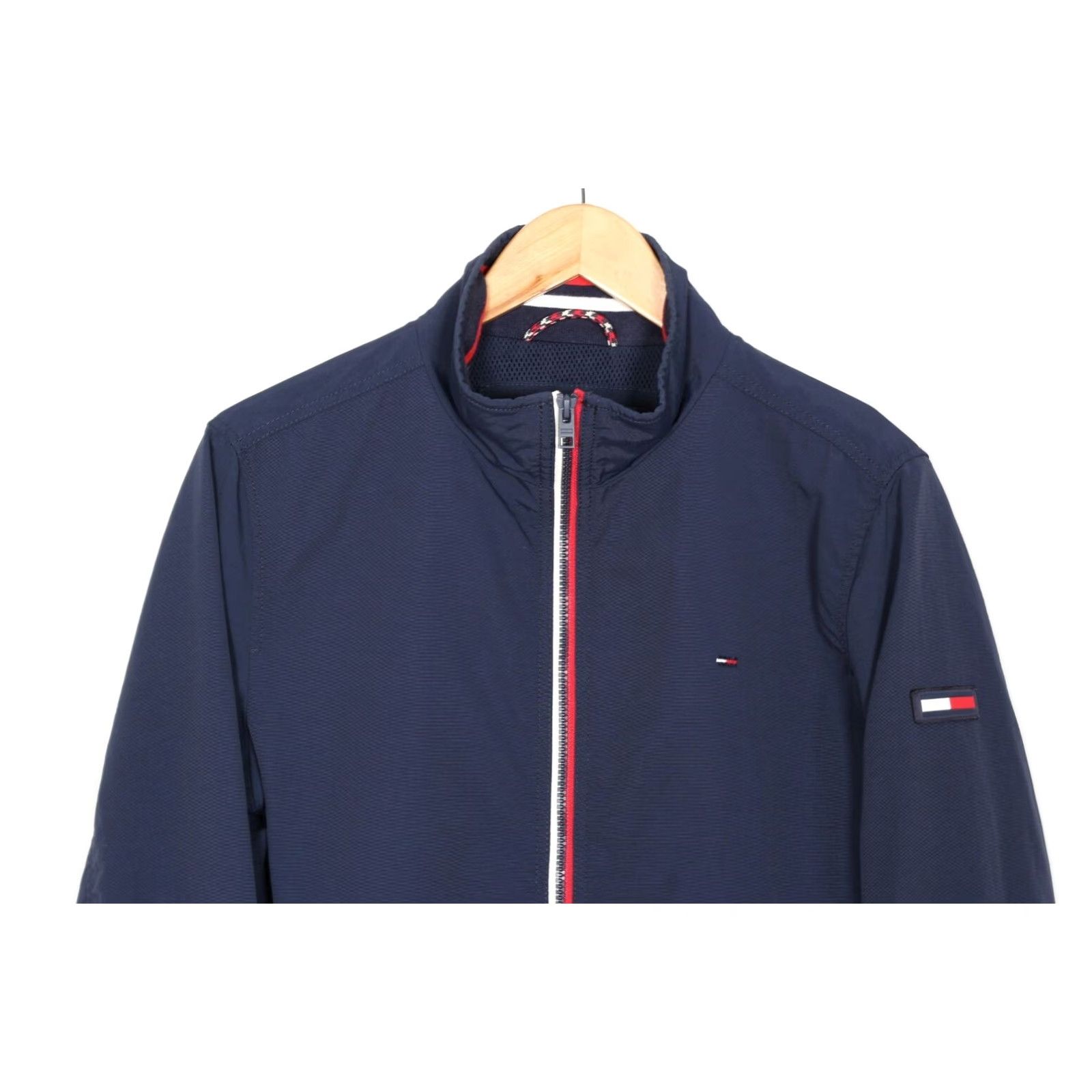 Tommy Hilfiger TOMMY HILFIGER JEANS Bomber Jacket Men Size S MJ5106 - Blue, Casual, Regular Fit, Full Zip, Logo, Canvas Jacket Size US 29 - 2 Thumbnail
