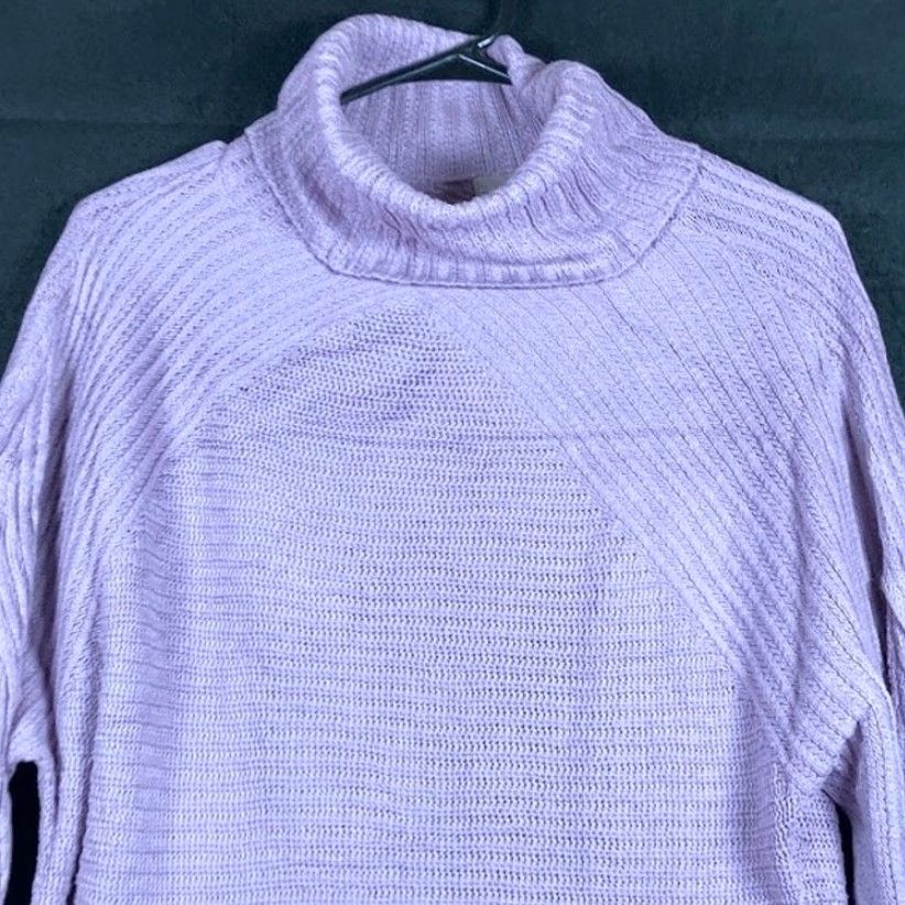 Vintage Chicos Womens Sweater Pullover Turtleneck Long Sleeve Knitted Lavender 1 (M) Charcoal? Size M / US 6-8 / IT 42-44 - 2 Thumbnail
