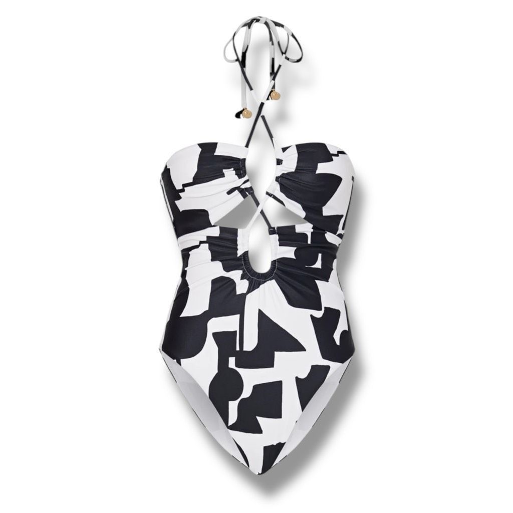 MILLY Milly Cabana Modern Geo Print Looped Cutout One-Piece Swimsuit Women’s Large Size XL / US 12-14 / IT 48-50 - 2 Thumbnail