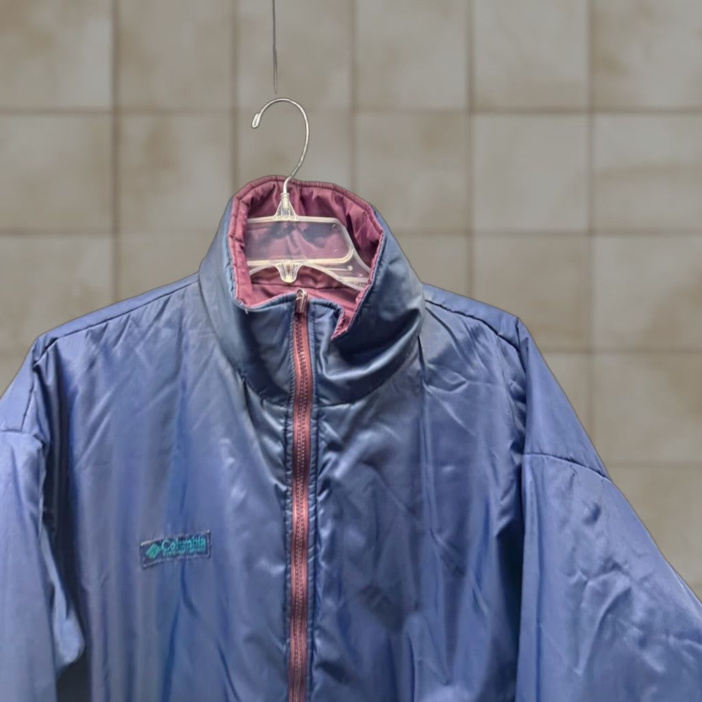 Vintage VINTAGE Columbia Jacket Men Bomber Reversible Winter Coat Short Zip Regular Purple, Navy? Large Size US L / EU 52-54 / 3 - 1 Thumbnail