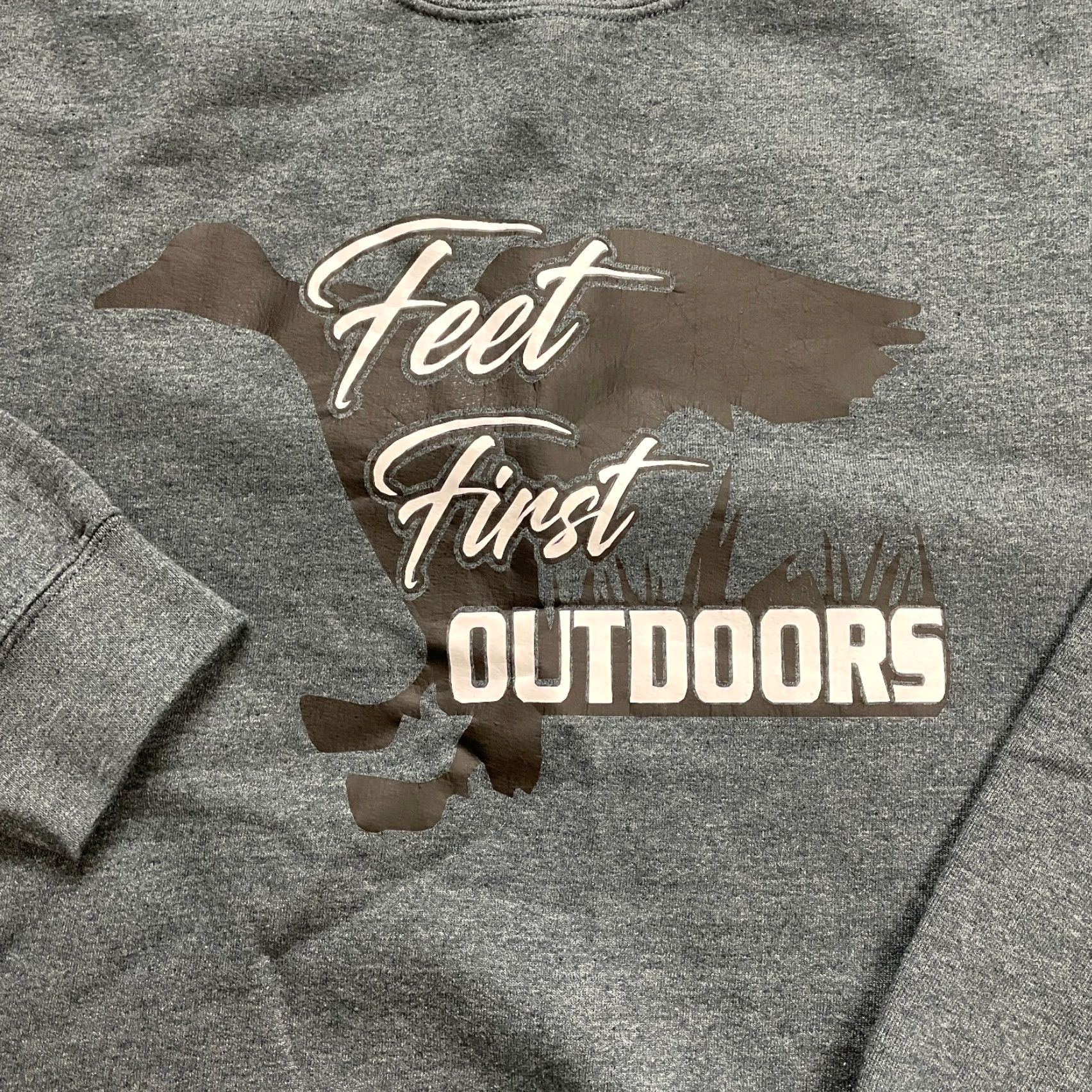 Gildan Gildan Sweatshirt Heavy Blend Mens Medium Gray Feet First Outdoors Logo Crew Size US M / EU 48-50 / 2 - 2 Thumbnail