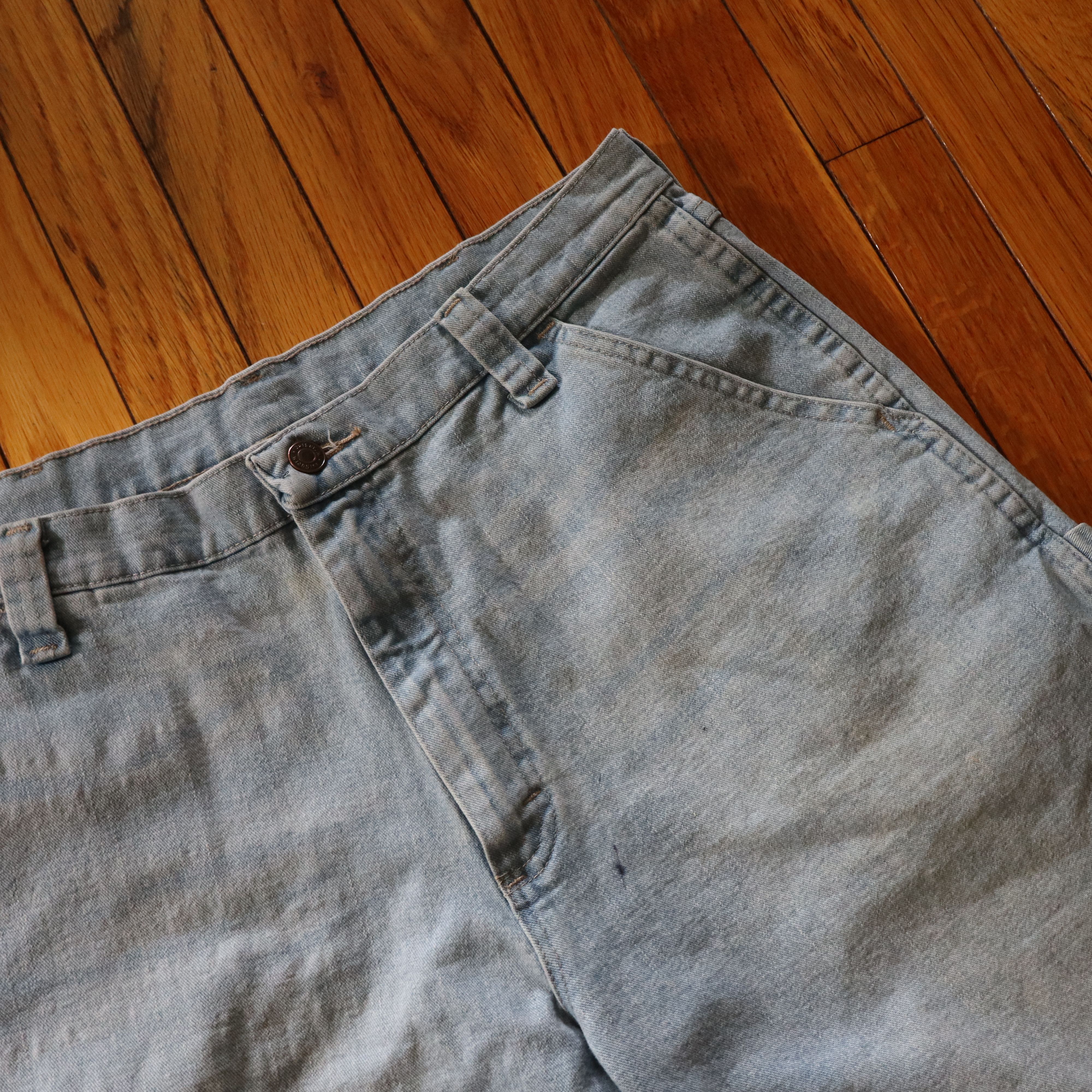 Carhartt × Dickies × Wrangler 90s Wide Leg Baggy Skater Carpenter Denim Shorts Jorts 34 Size US 34 / EU 50 - 3 Thumbnail