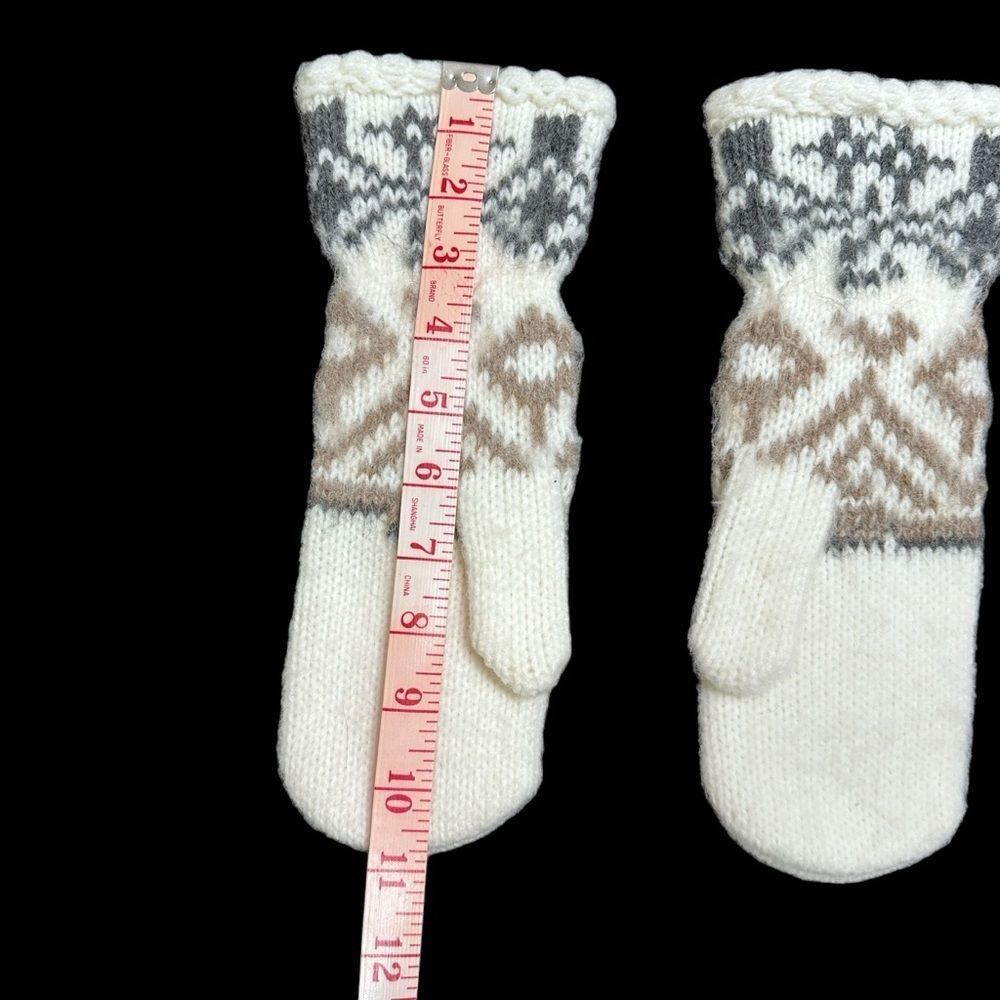 Eastern Mountain Sports Fair Isle Pattern Cream white extended mittens size M/L Size ONE SIZE - 3 Thumbnail