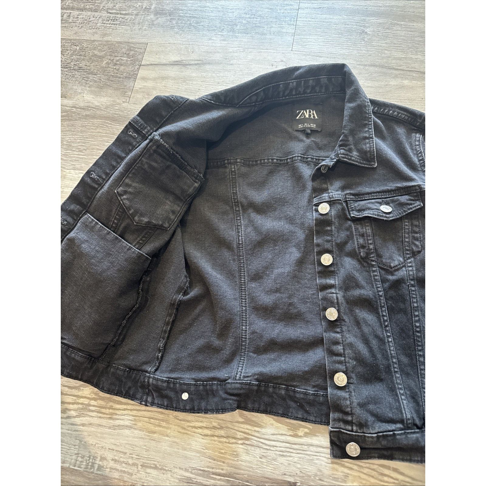 Zara Zara Dark Black Denim Womens Size L Size L / US 10 / IT 46 - 6 Thumbnail